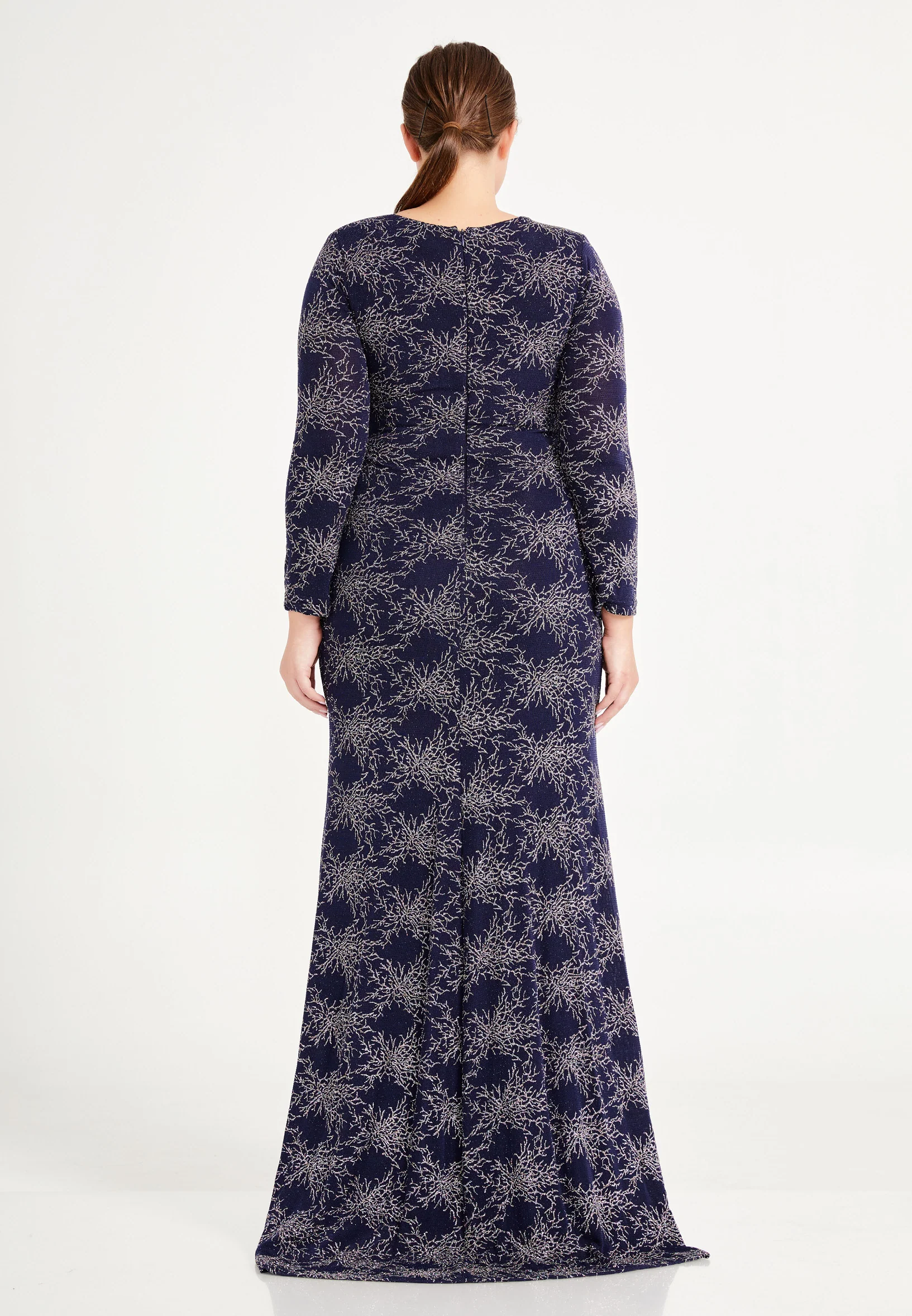 Long Sleeve Maxi Lycra Mermaid Plus Size Wedding Guest Dress frc6444-b - Image 14