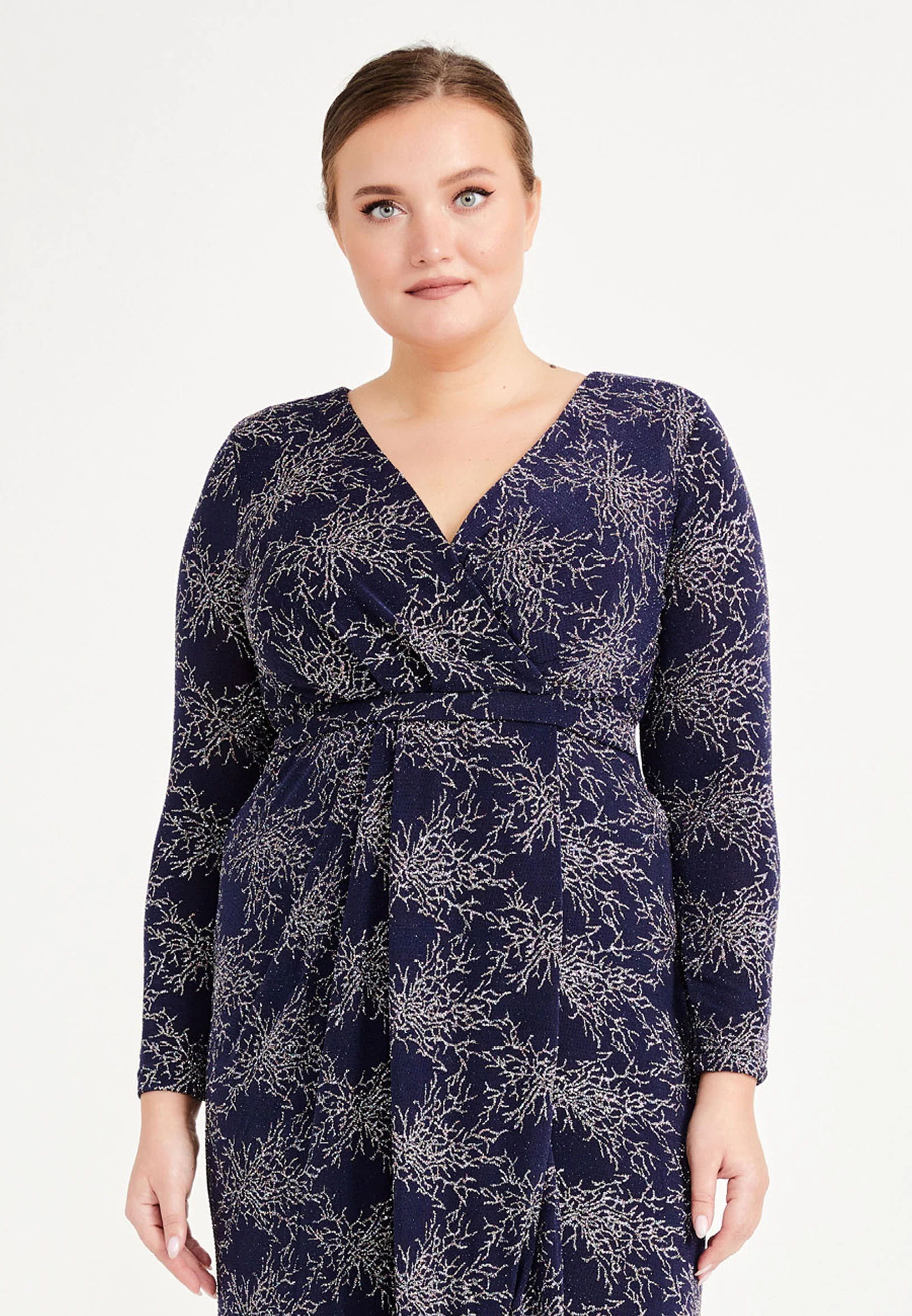 Long Sleeve Maxi Lycra Mermaid Plus Size Wedding Guest Dress frc6444-b - Image 16
