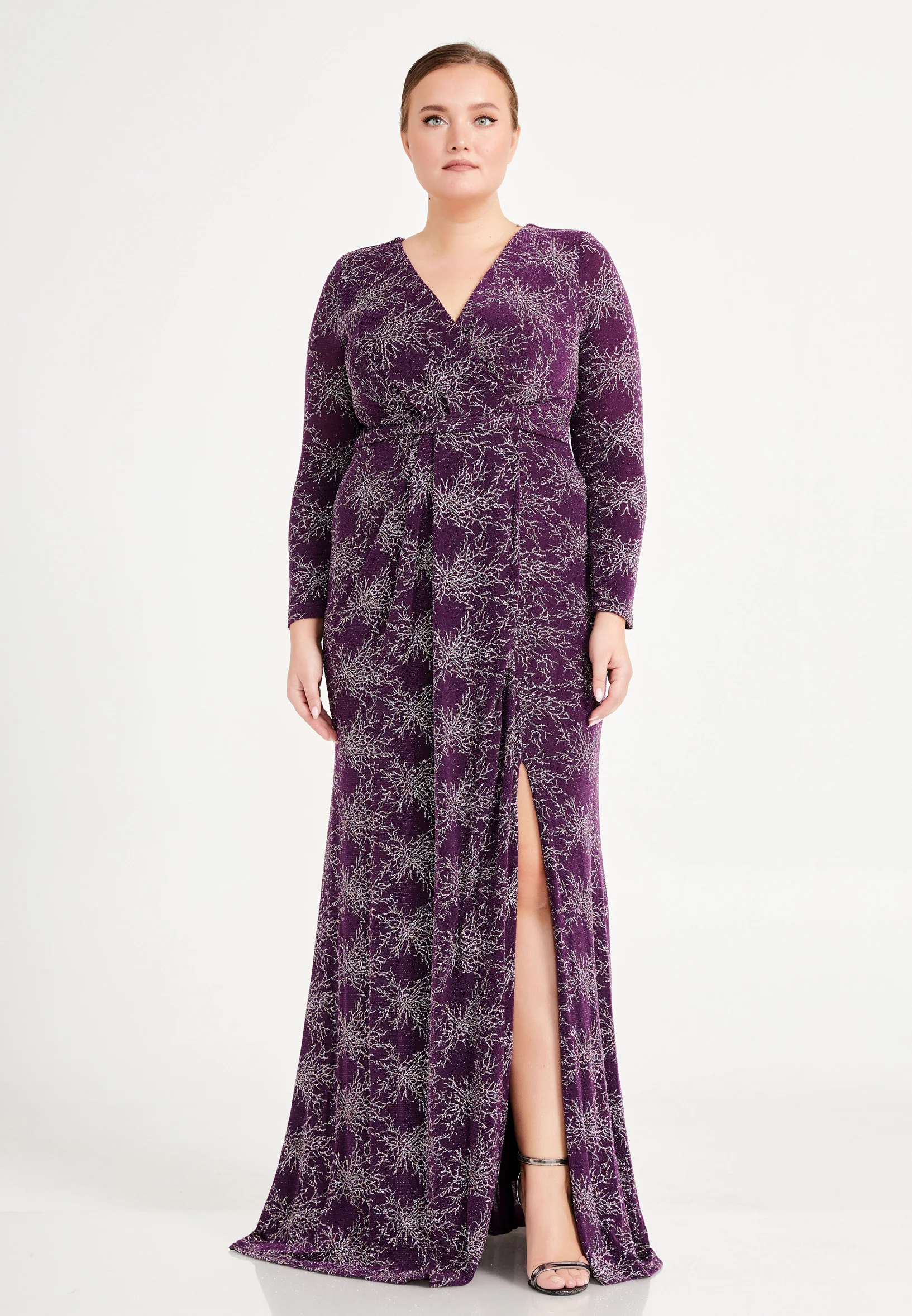 Long Sleeve Maxi Lycra Mermaid Plus Size Wedding Guest Dress frc6444-b - Image 17