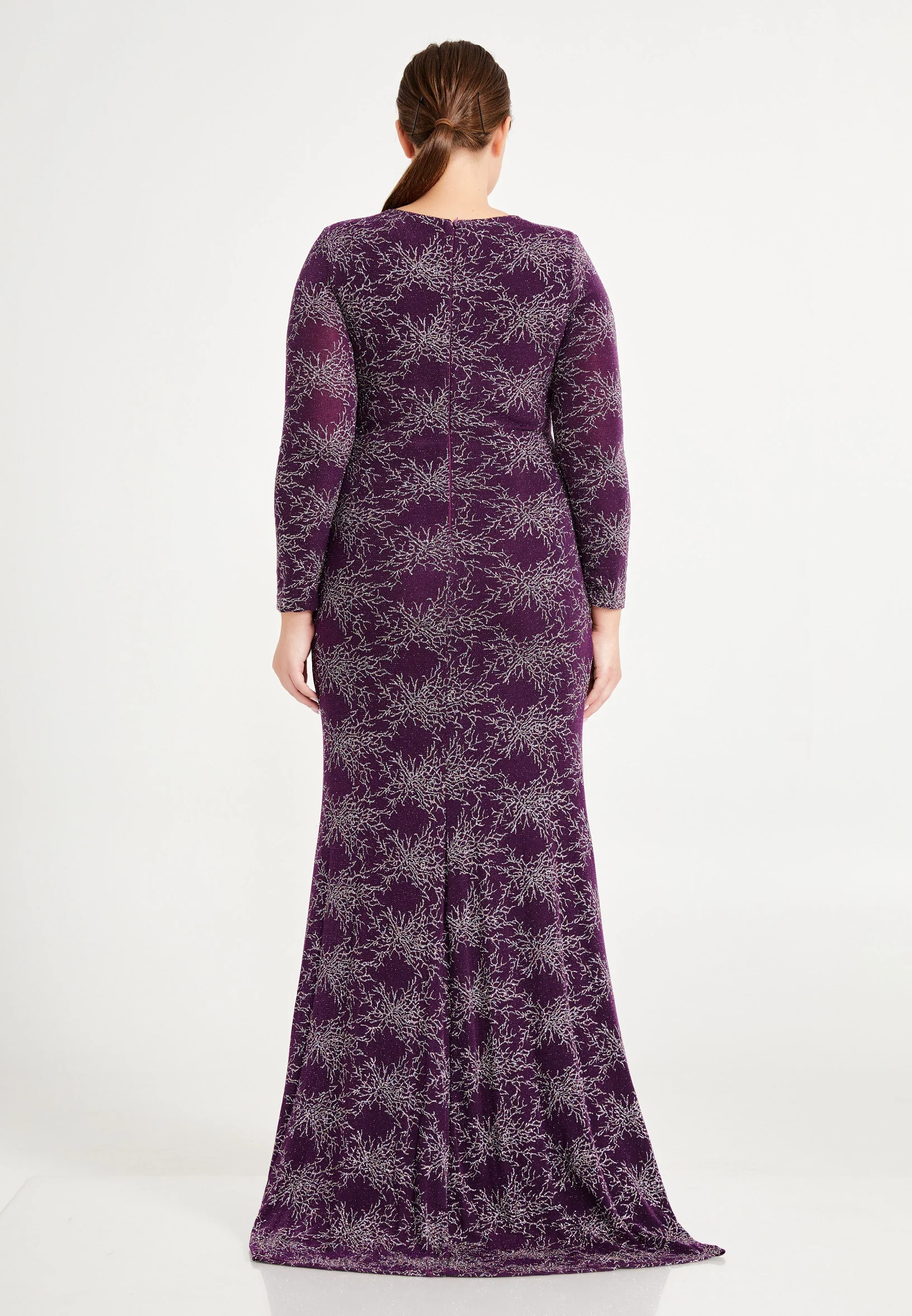 Long Sleeve Maxi Lycra Mermaid Plus Size Wedding Guest Dress frc6444-b - Image 18