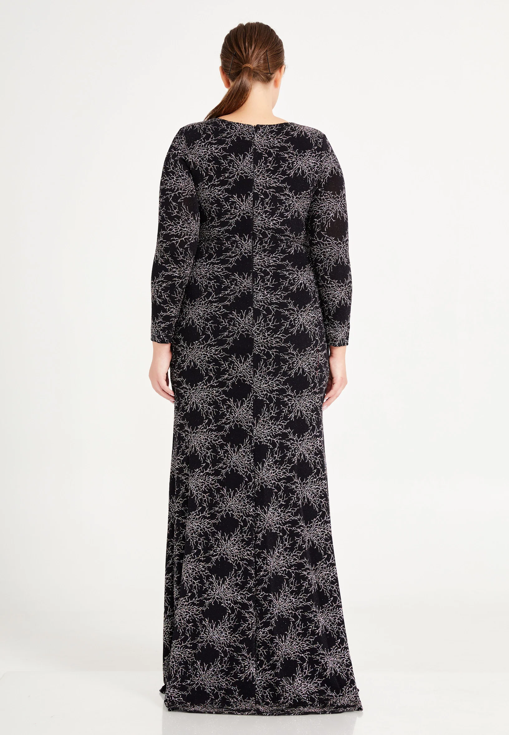 Long Sleeve Maxi Lycra Mermaid Plus Size Wedding Guest Dress frc6444-b - Image 2
