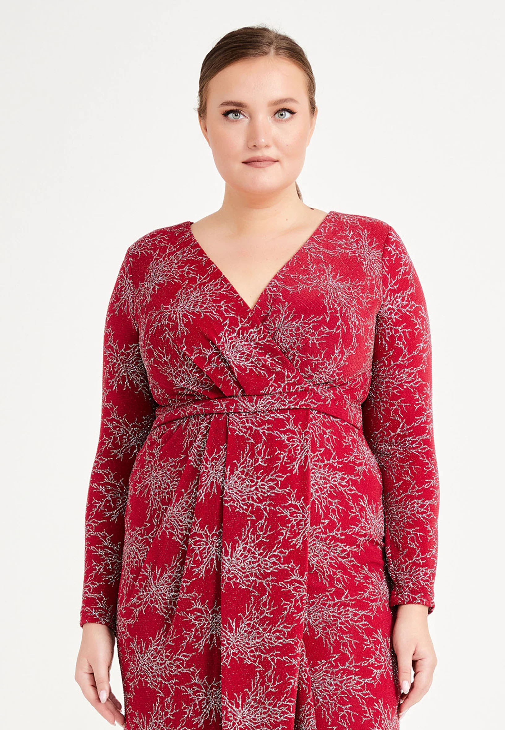 Long Sleeve Maxi Lycra Mermaid Plus Size Wedding Guest Dress frc6444-b - Image 24
