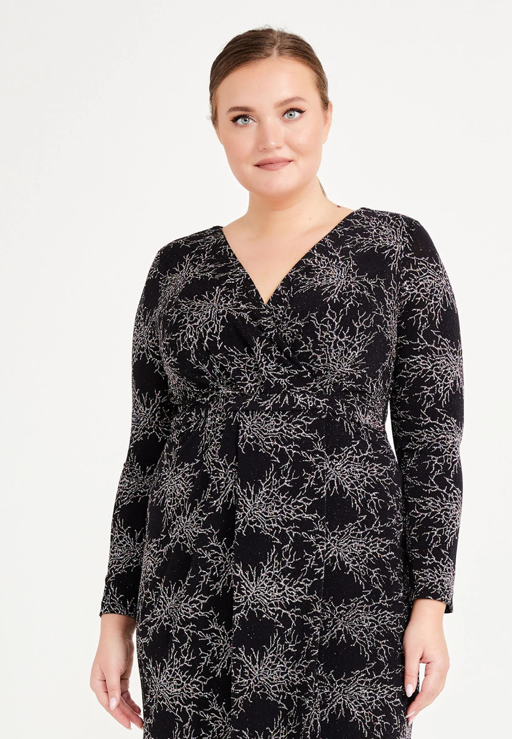 Long Sleeve Maxi Lycra Mermaid Plus Size Wedding Guest Dress frc6444-b - Image 4