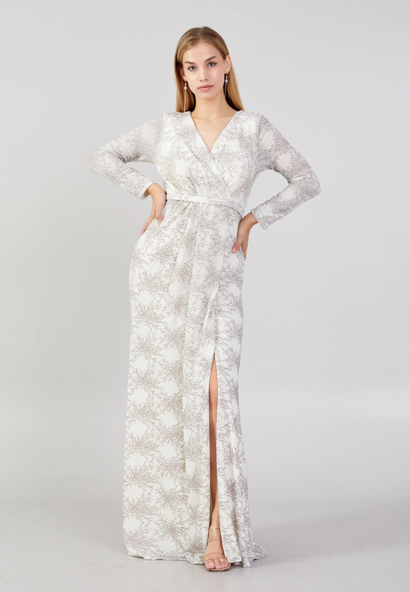 Long Sleeve Maxi Lycra Mermaid Plus Size Wedding Guest Dress frc6444-b - Image 5
