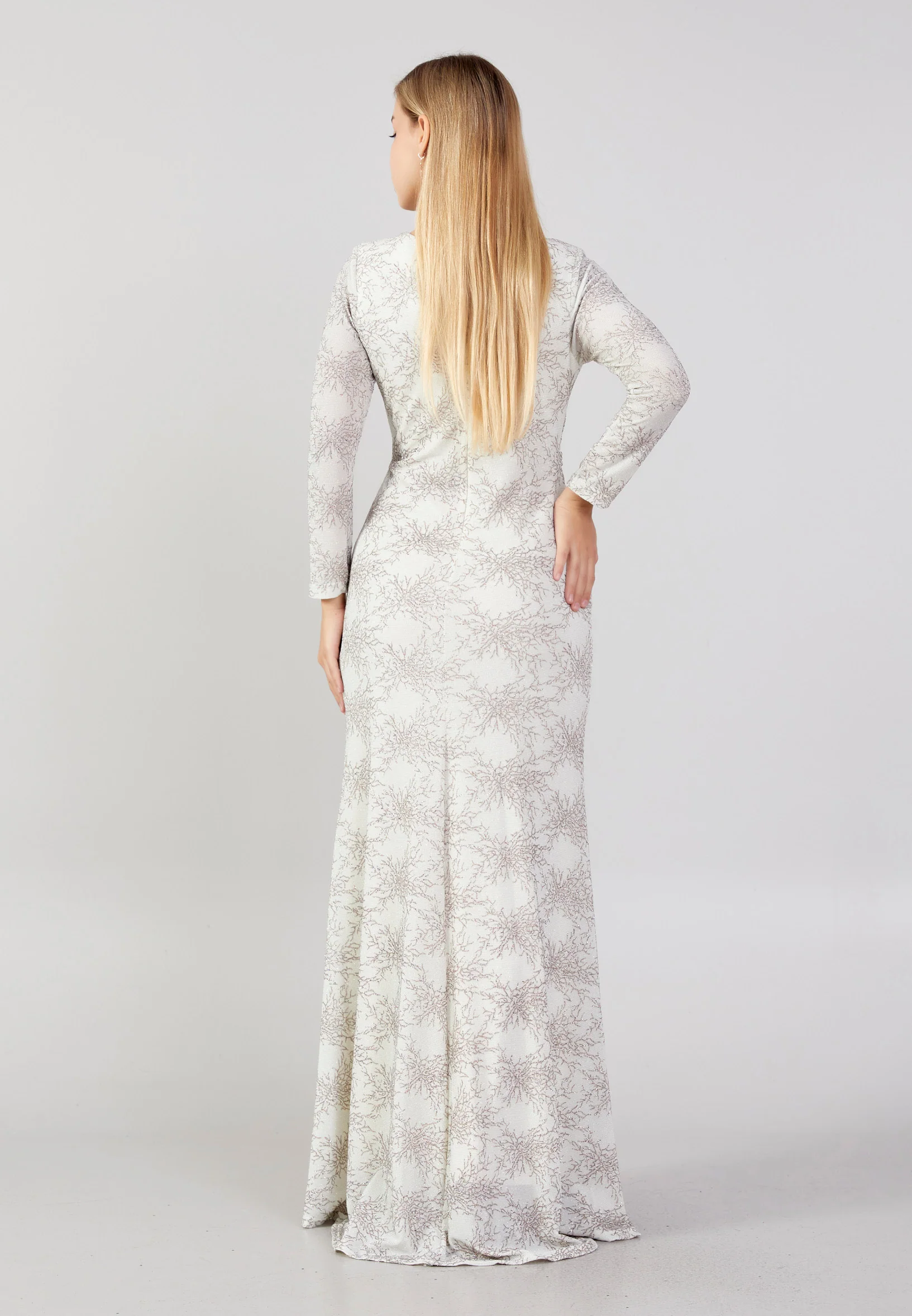 Long Sleeve Maxi Lycra Mermaid Plus Size Wedding Guest Dress frc6444-b - Image 6