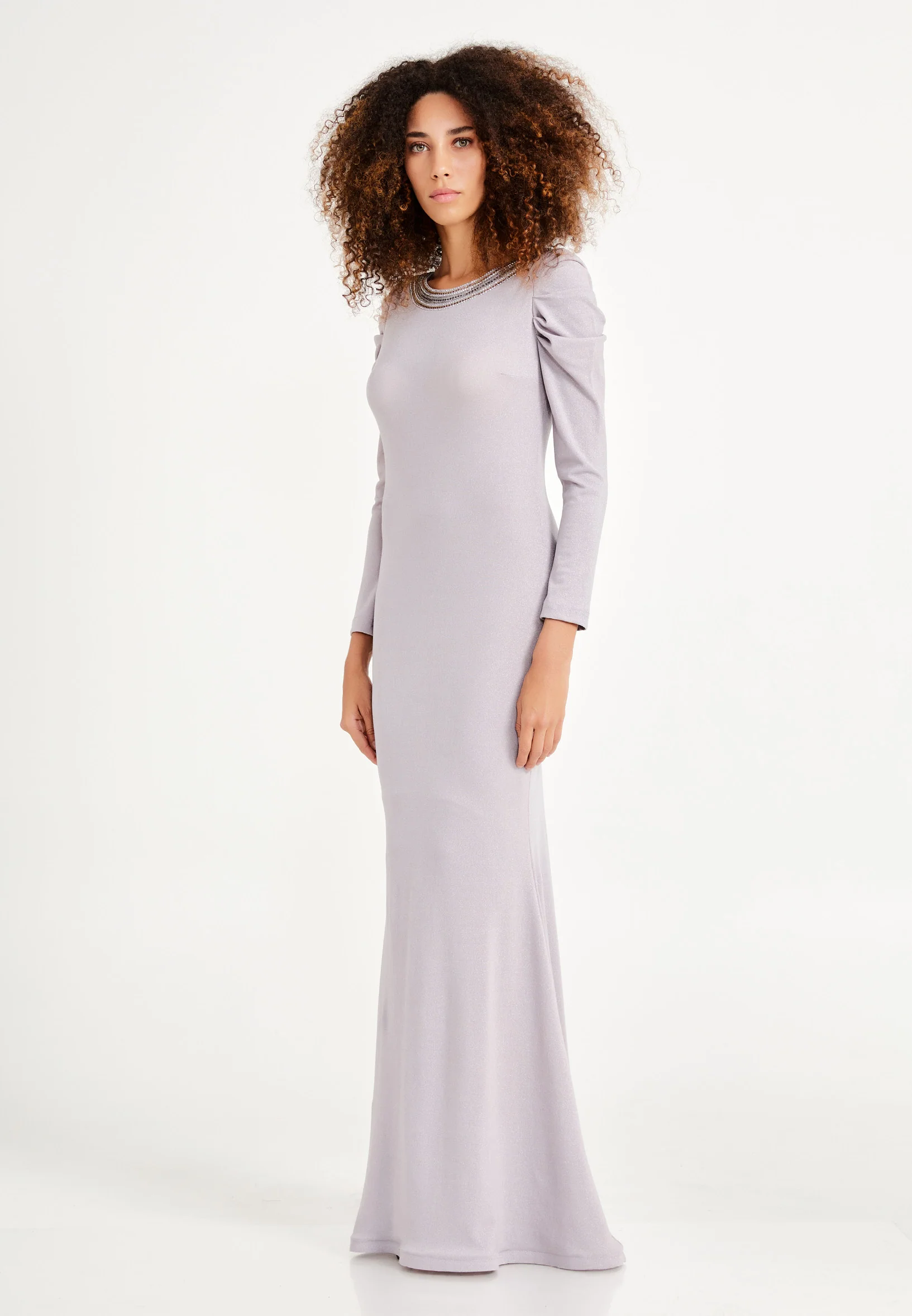 Long Sleeve Maxi Lycra Mermaid Regular Evening Dress frc6464 - Image 11
