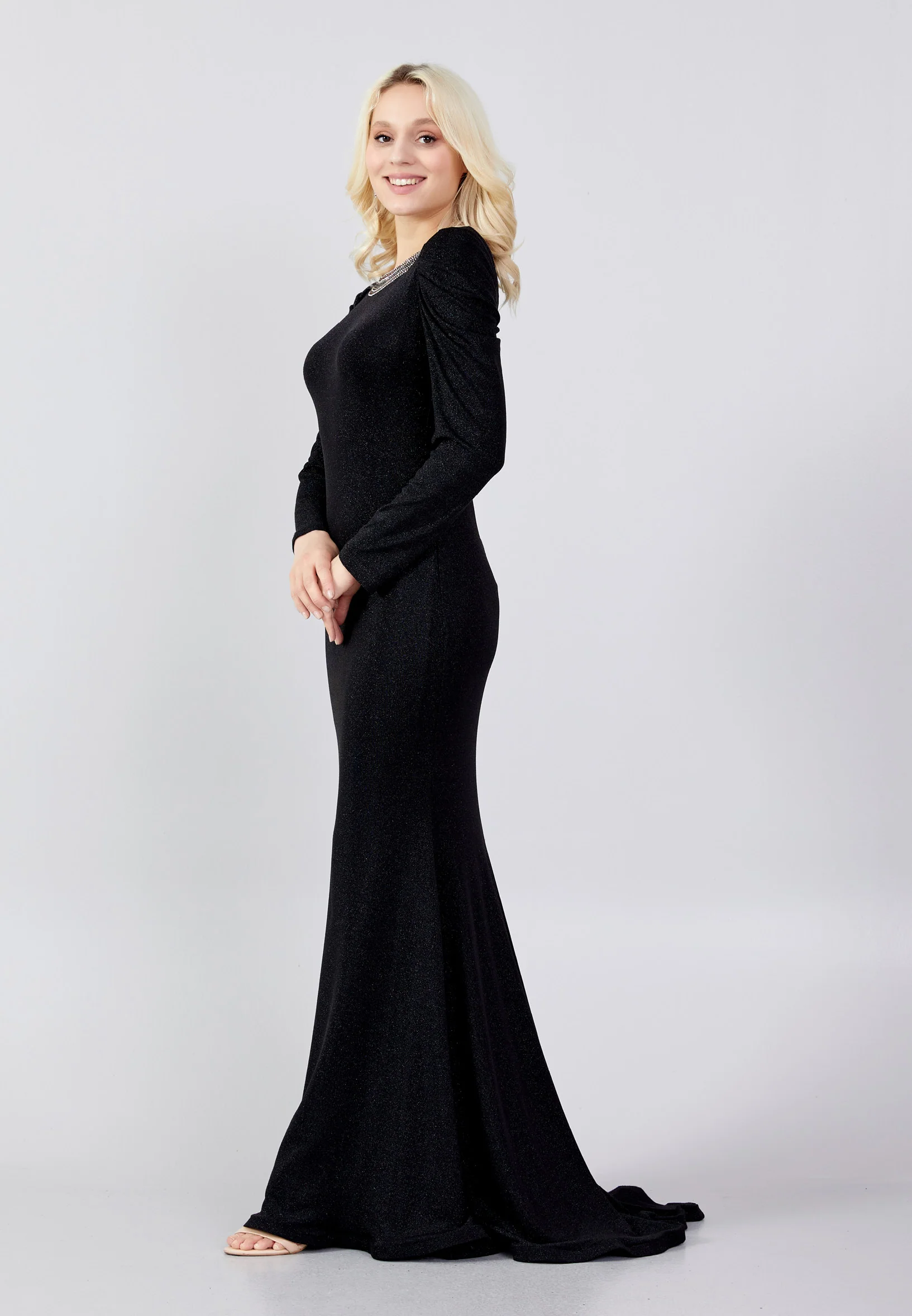 Long Sleeve Maxi Lycra Mermaid Regular Evening Dress frc6464 - Image 3