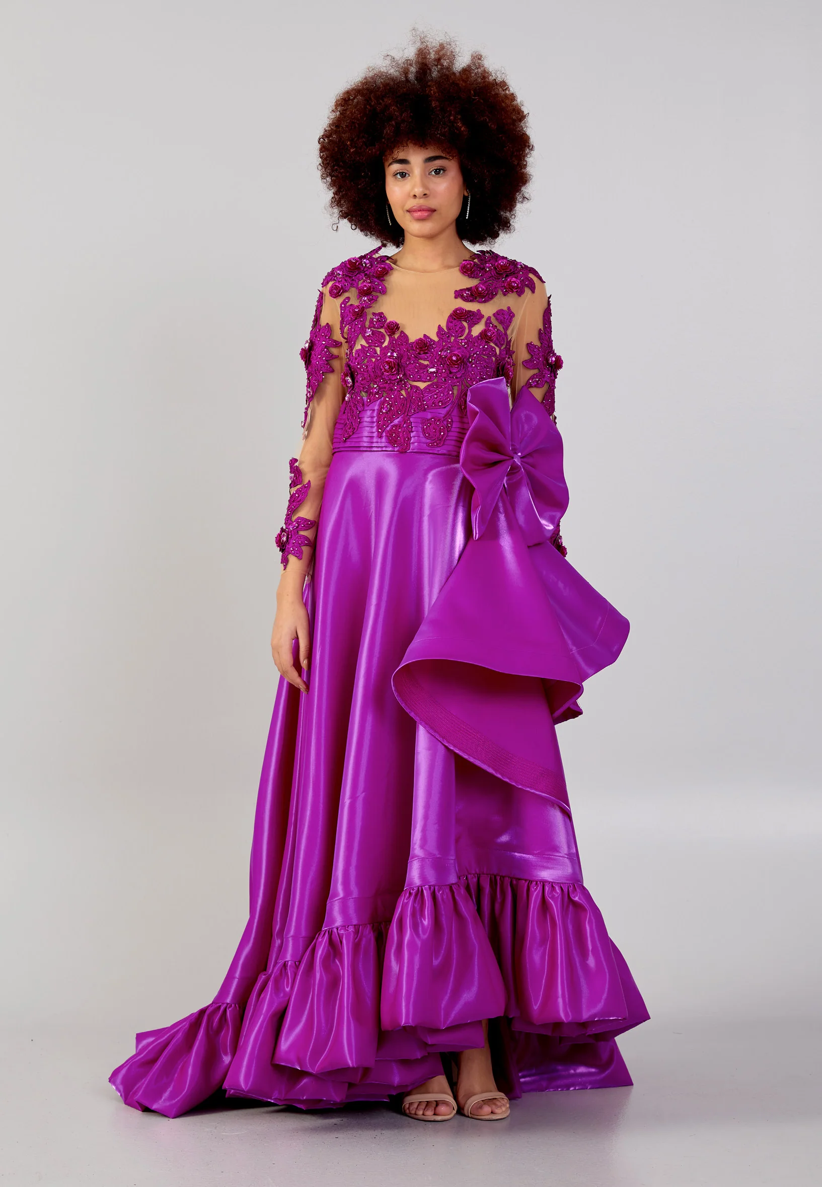 Long Sleeve Maxi Polyester A - Line Regular Prom Dress mtn88156