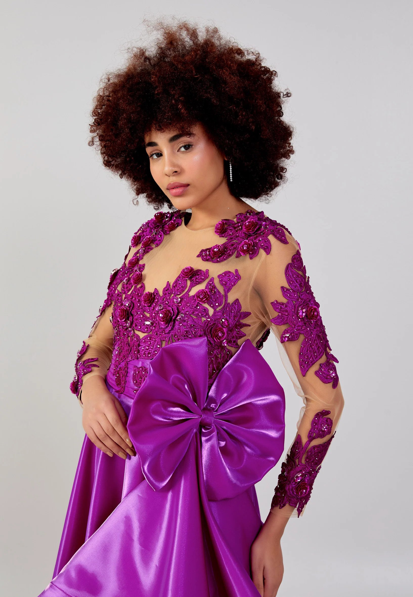 Long Sleeve Maxi Polyester A - Line Regular Prom Dress mtn88156 - Image 6