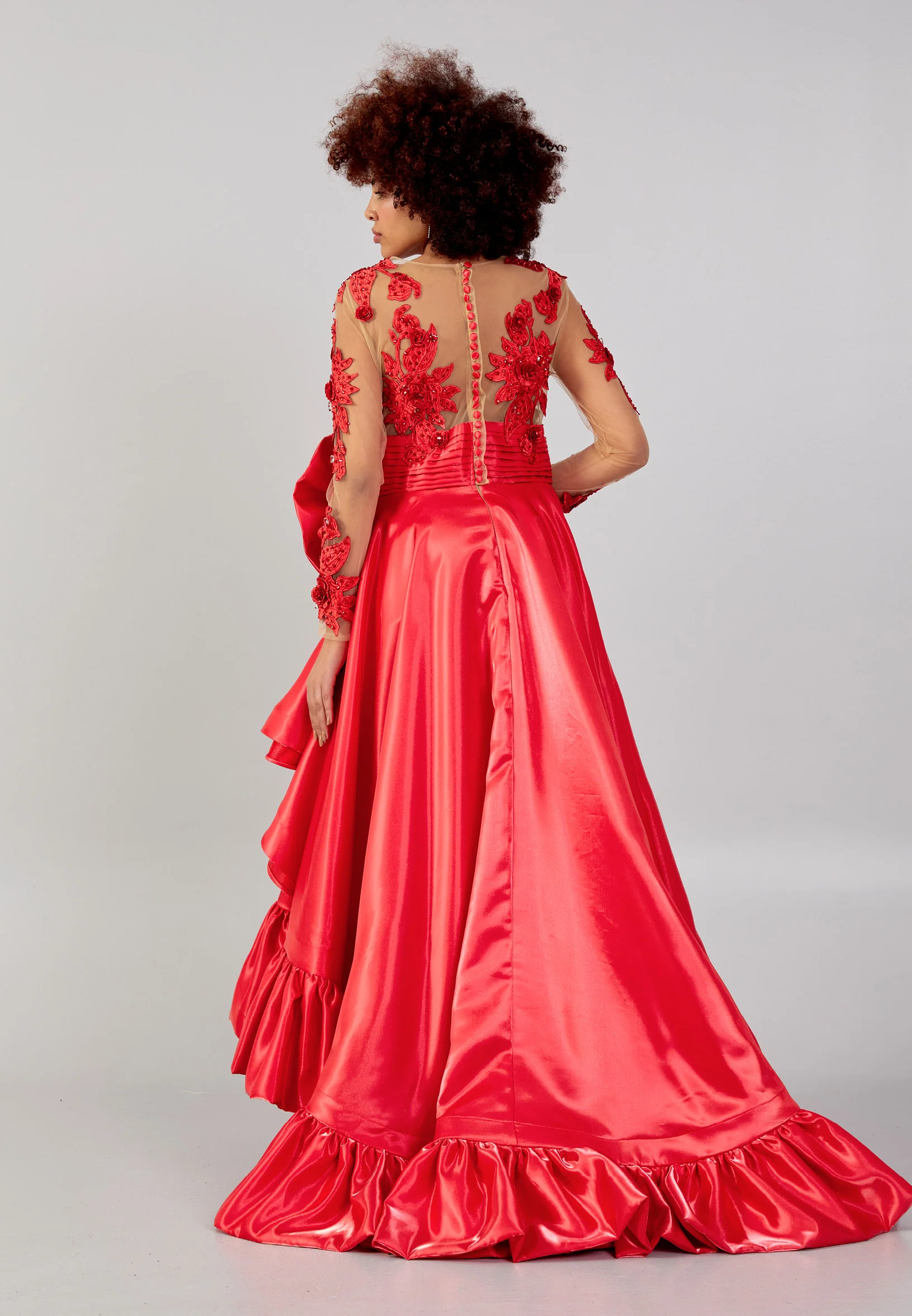 Long Sleeve Maxi Polyester A - Line Regular Prom Dress mtn88156 - Image 8