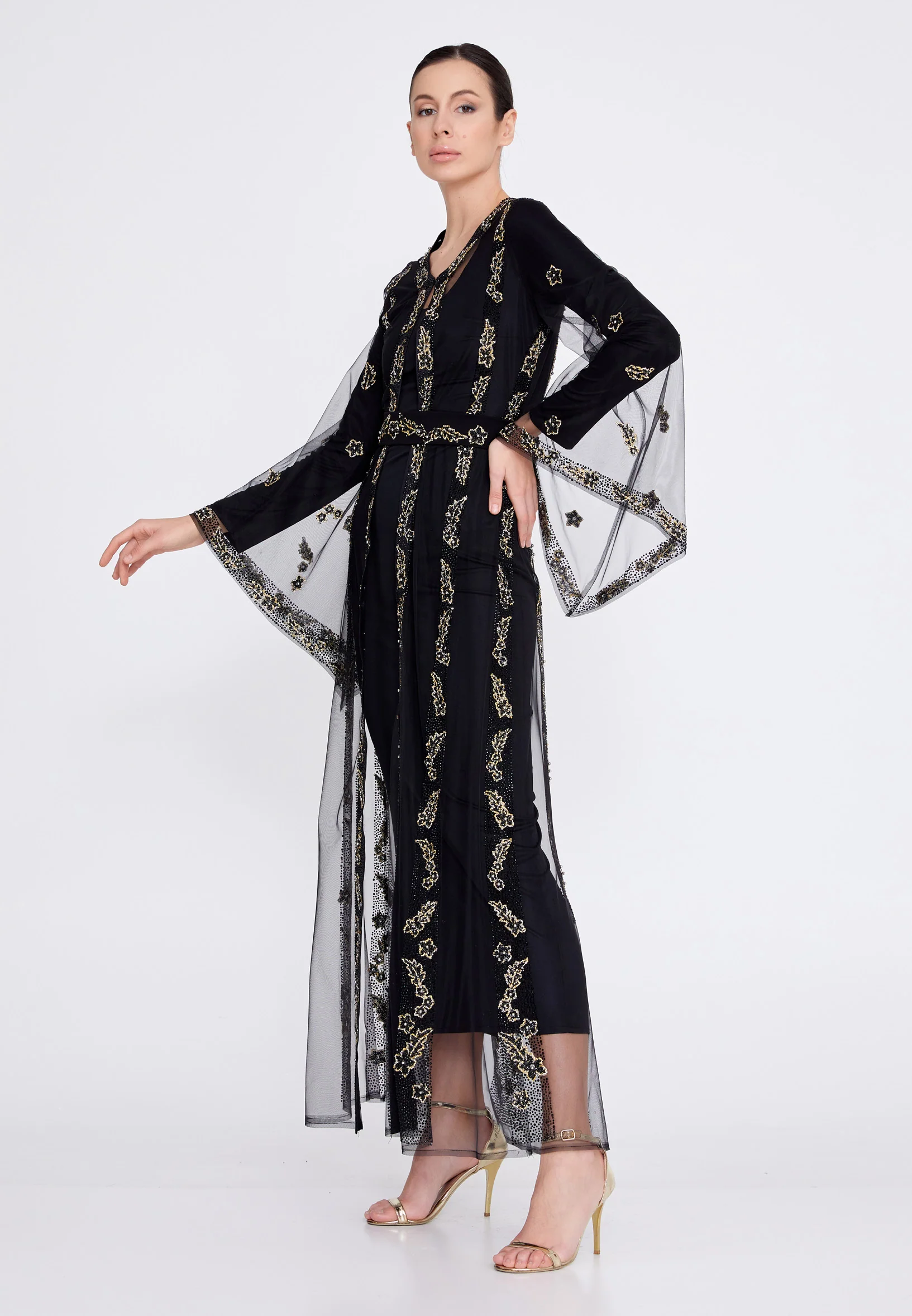 Long Sleeve Maxi Polyester Column Regular Prom Dress crm0891 - Image 3
