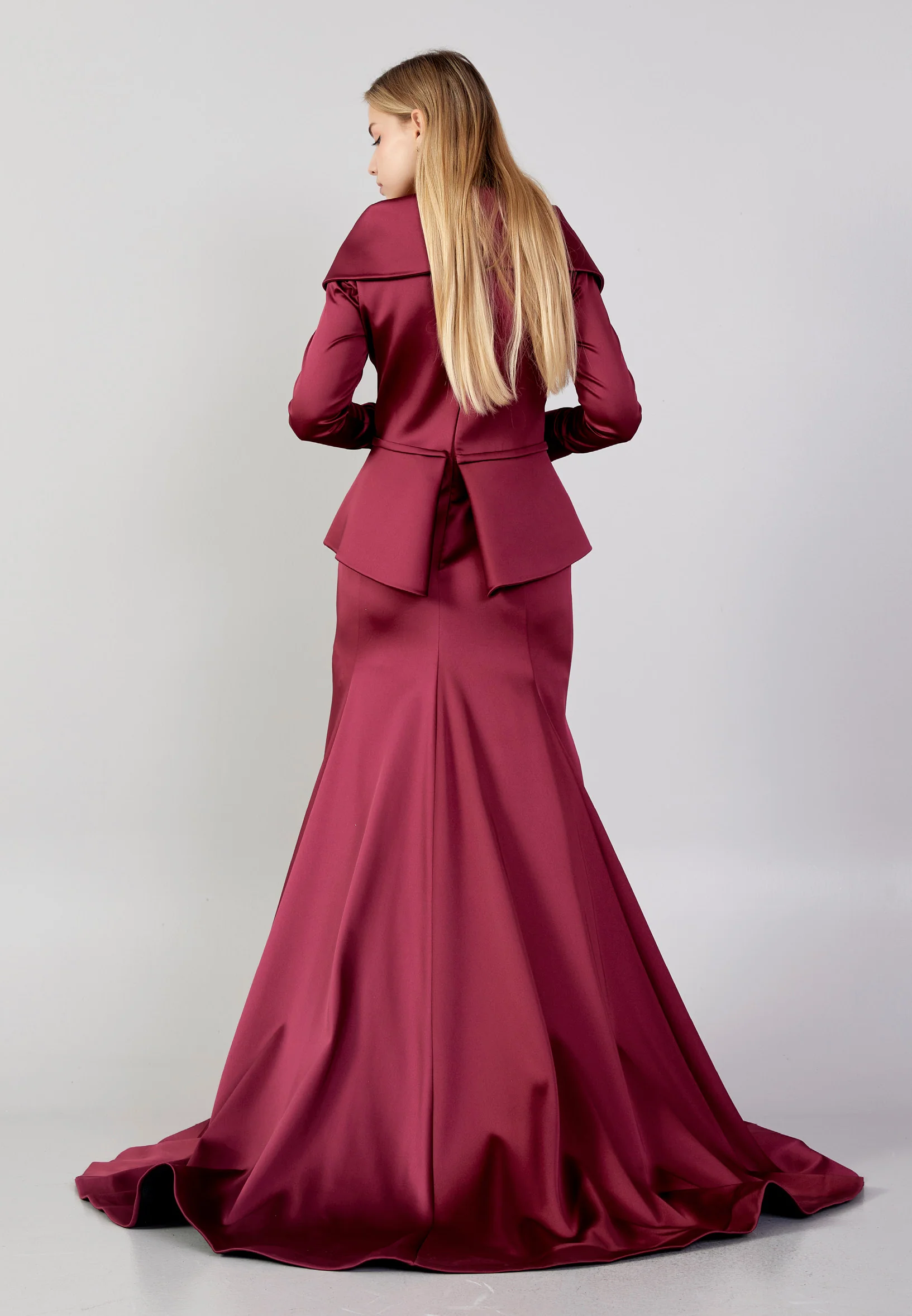 Long Sleeve Maxi Polyester Fit & Flare Plus Size Wedding Guest Dress knz3115-b - Image 10