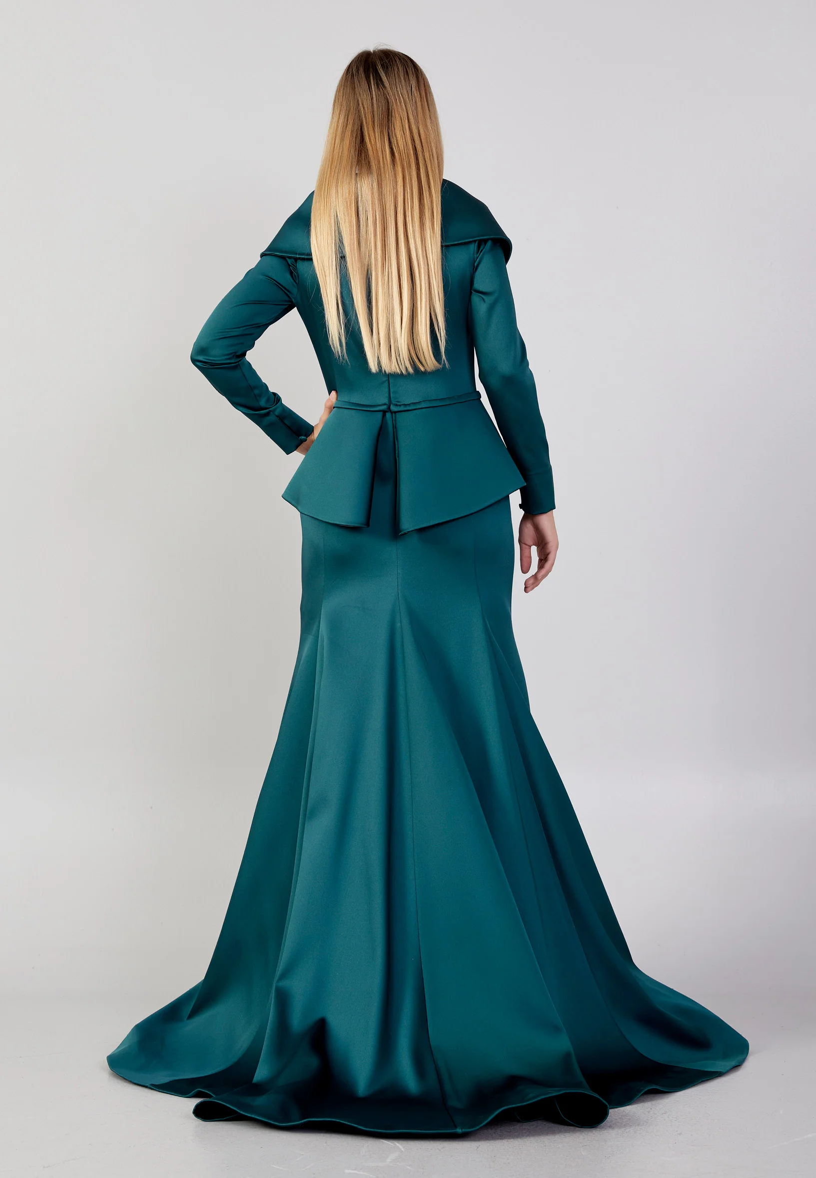 Long Sleeve Maxi Polyester Fit & Flare Plus Size Wedding Guest Dress knz3115-b - Image 14