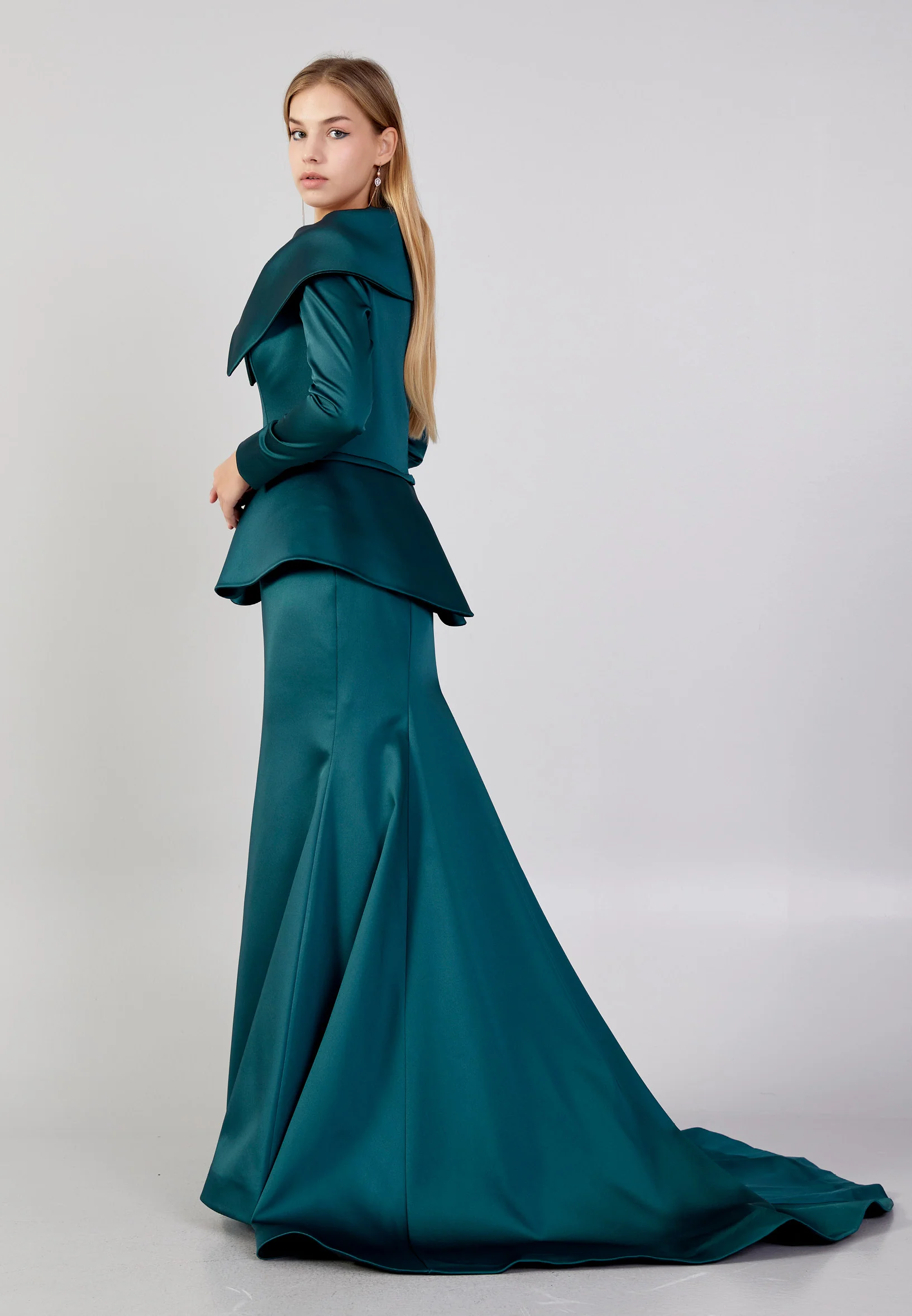 Long Sleeve Maxi Polyester Fit & Flare Plus Size Wedding Guest Dress knz3115-b - Image 15