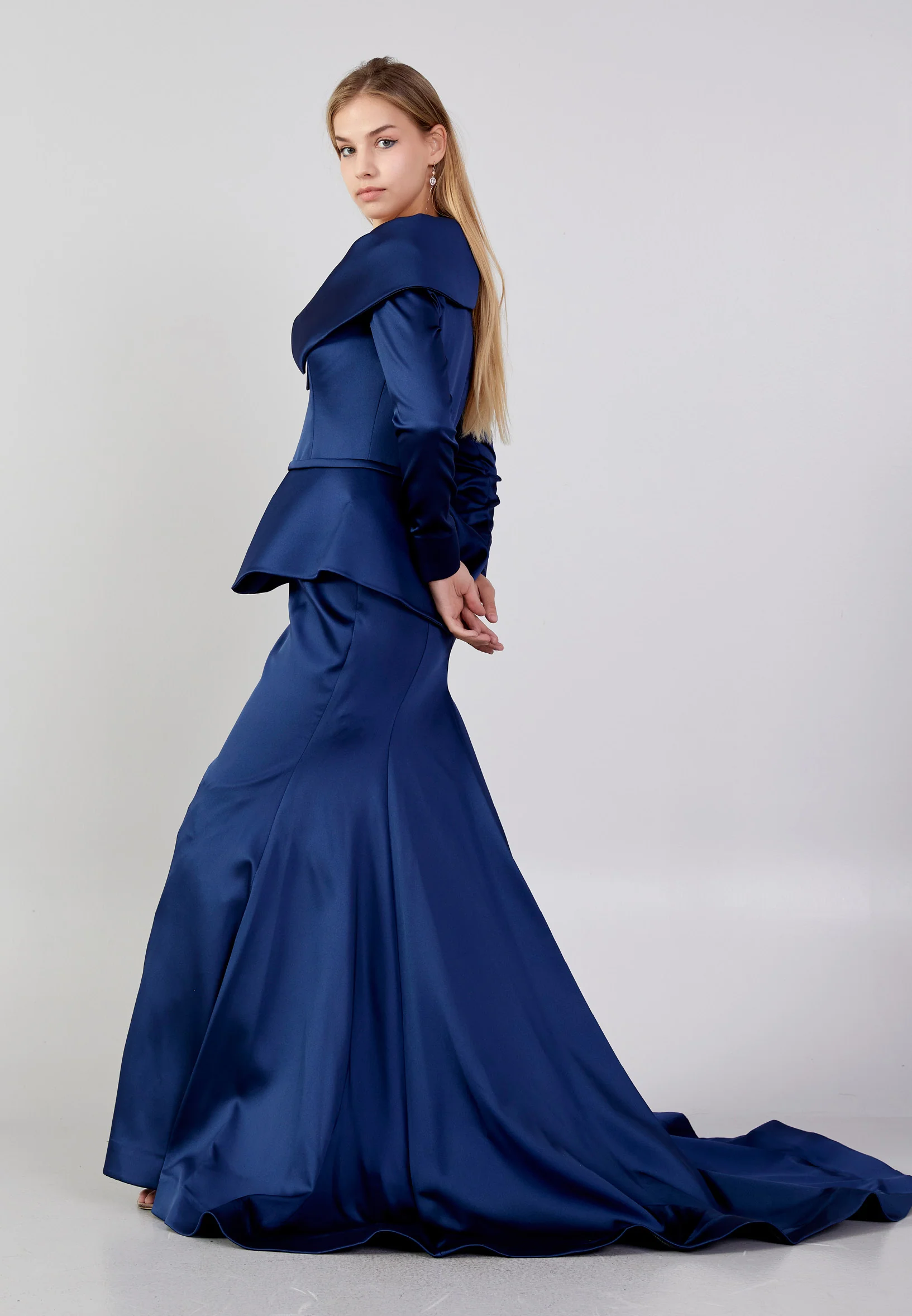 Long Sleeve Maxi Polyester Fit & Flare Plus Size Wedding Guest Dress knz3115-b - Image 19