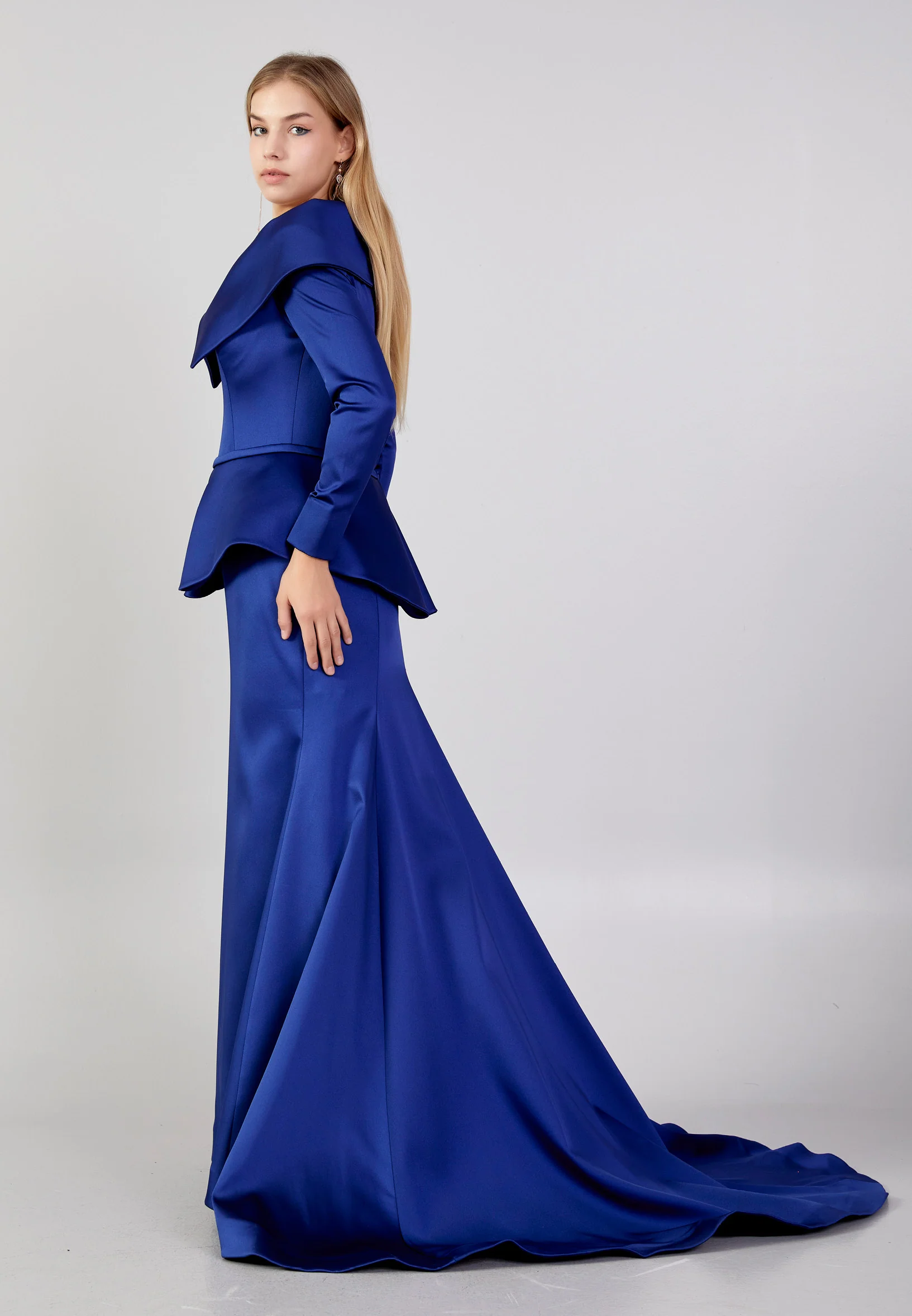 Long Sleeve Maxi Polyester Fit & Flare Plus Size Wedding Guest Dress knz3115-b - Image 23