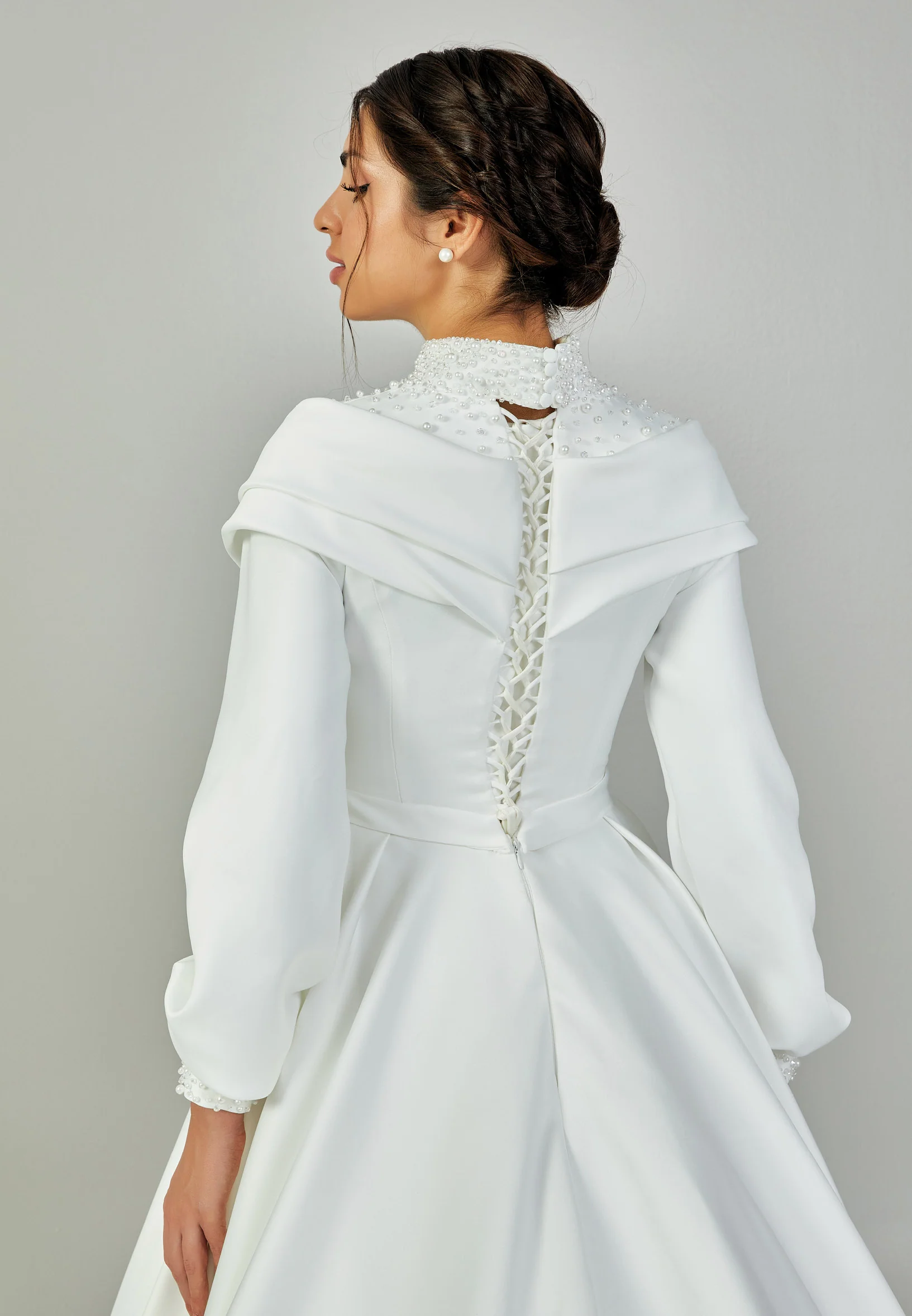 Long Sleeve Maxi Polyester Regular Wedding Dress abb2404040 - Image 8
