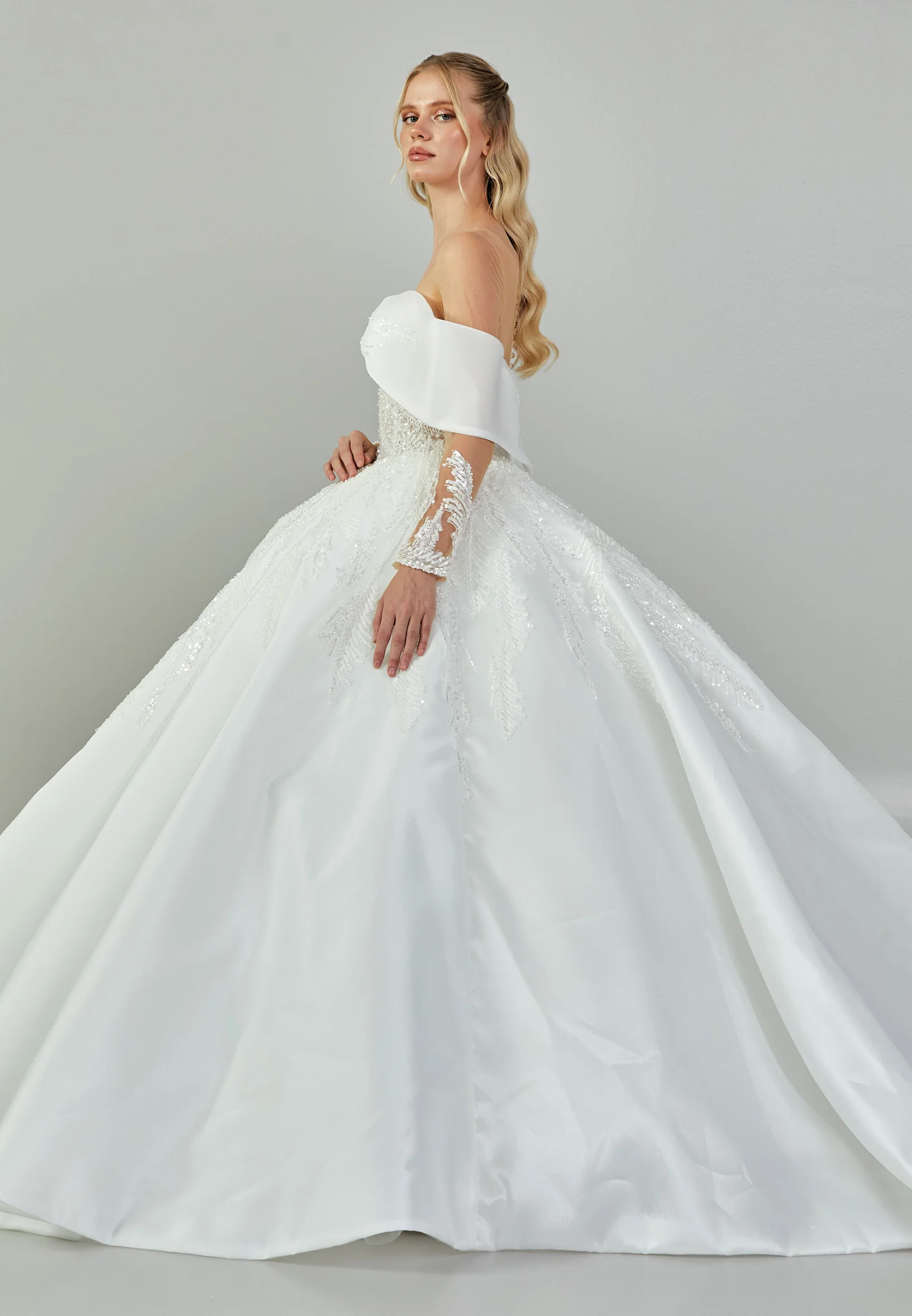 Long Sleeve Maxi Polyester Regular Wedding Dress blv350160 - Image 6
