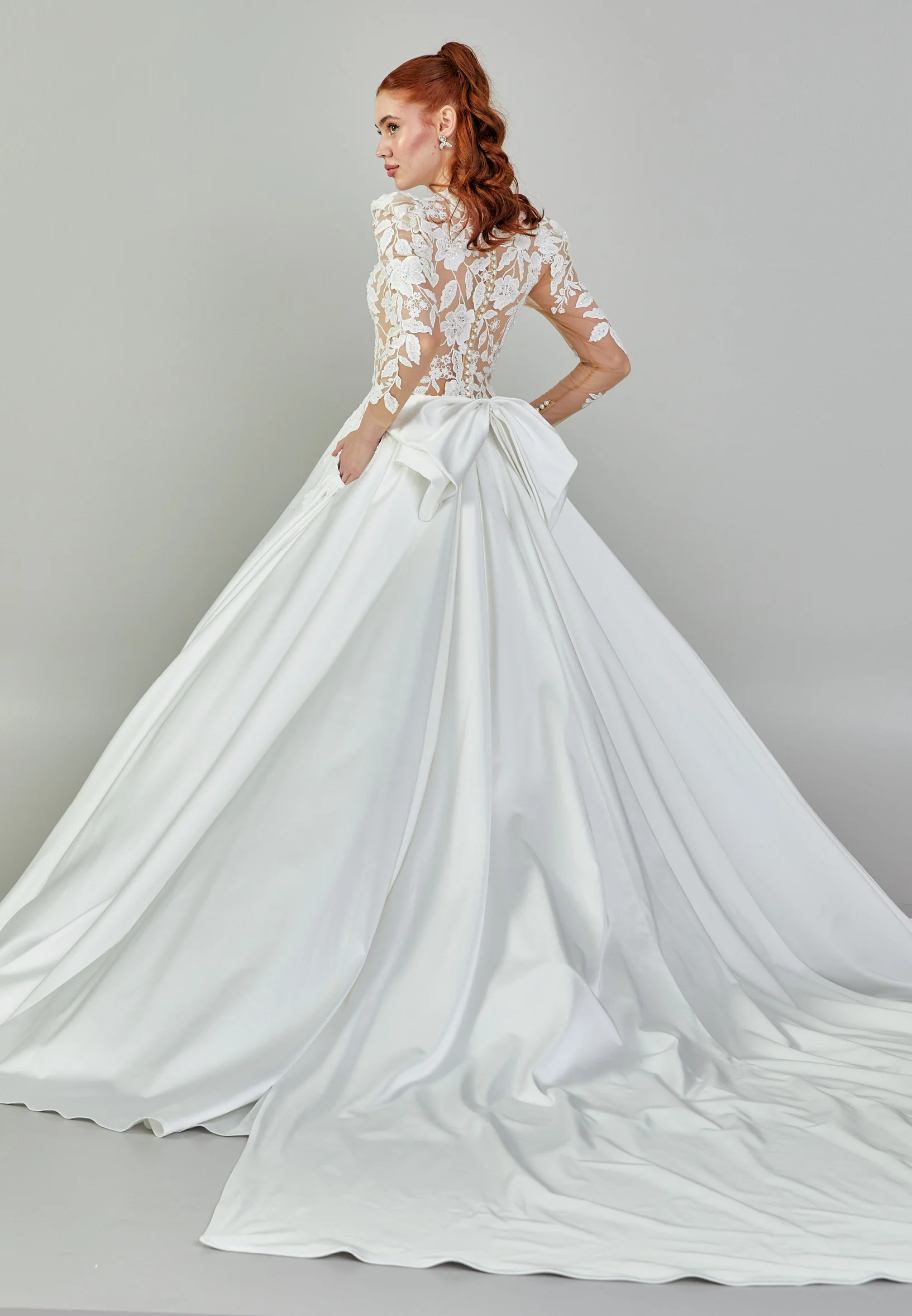 Long Sleeve Maxi Polyester Regular Wedding Dress rlb1870 - Image 5