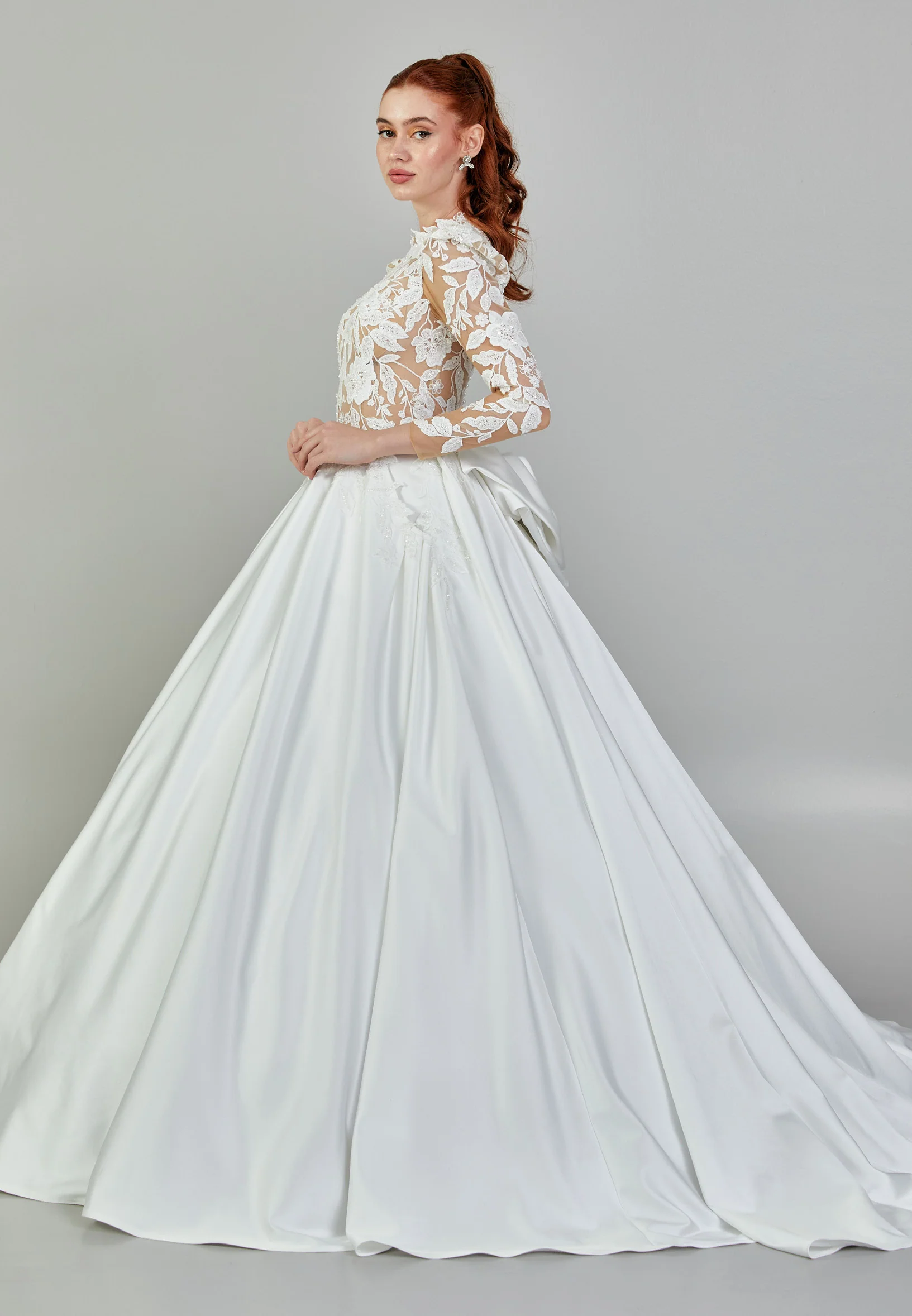 Long Sleeve Maxi Polyester Regular Wedding Dress rlb1870 - Image 6