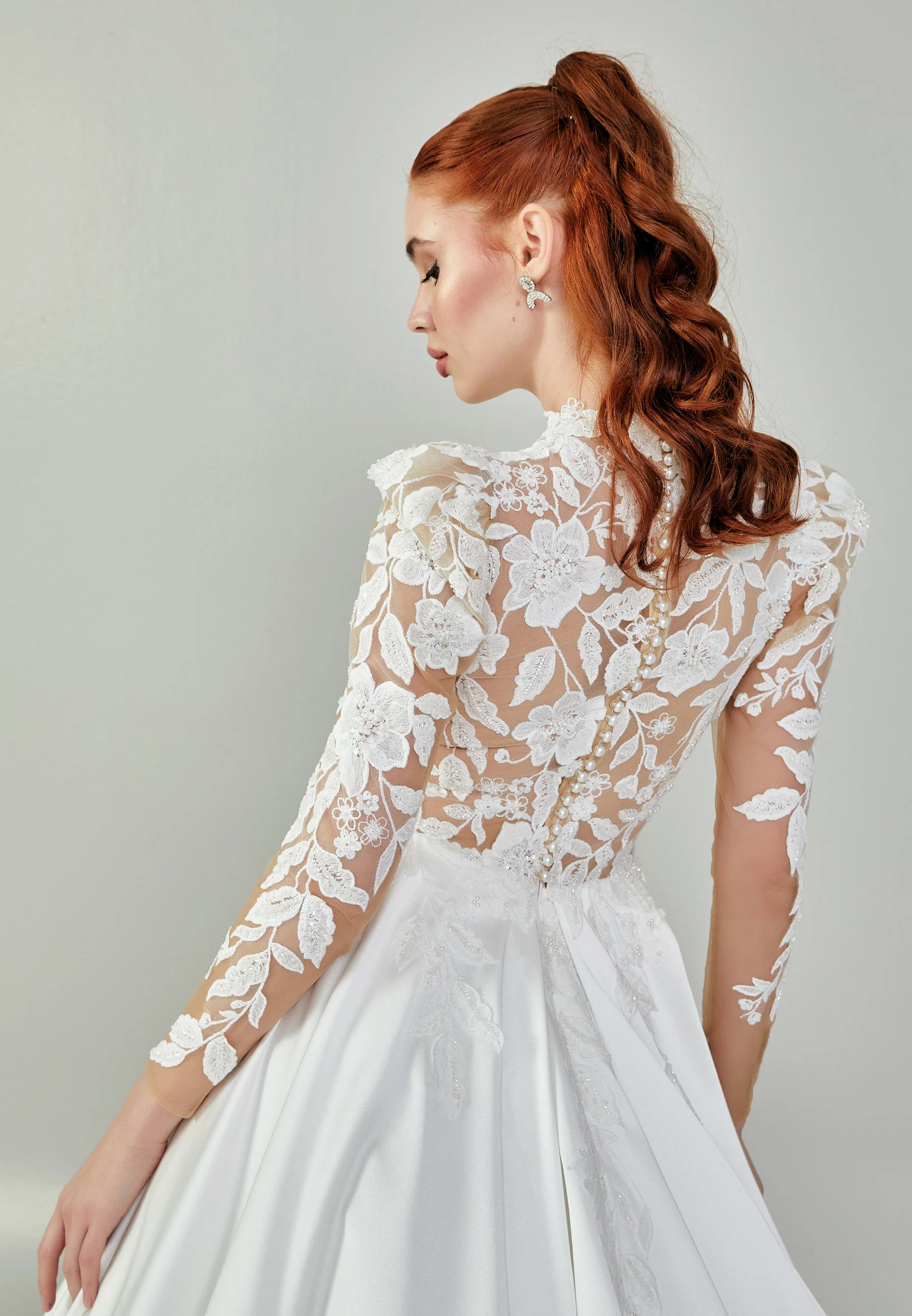 Long Sleeve Maxi Polyester Regular Wedding Dress rlb1870 - Image 8