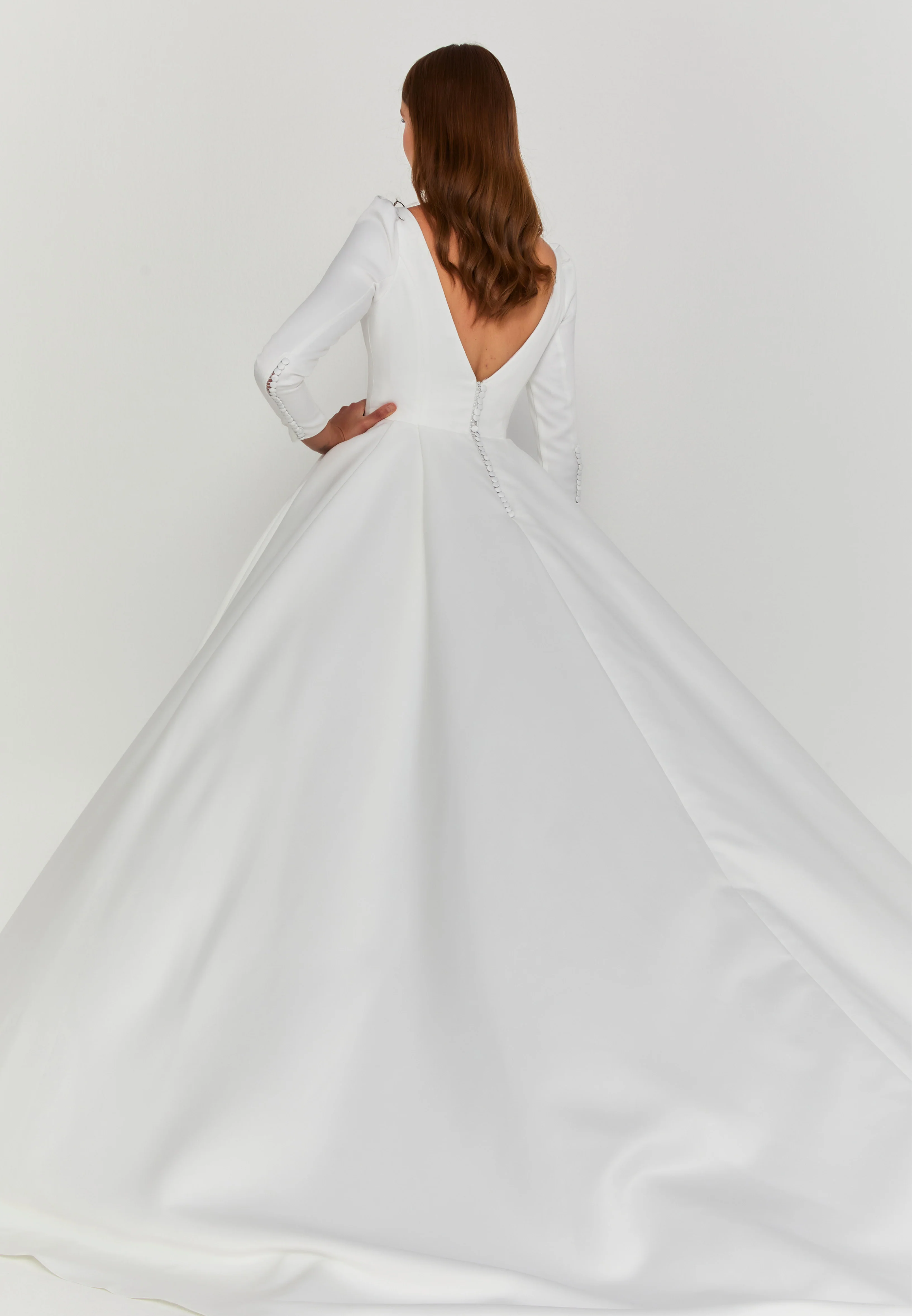 Long Sleeve Maxi Polyester Regular Wedding Dress sscsk003 - Image 4