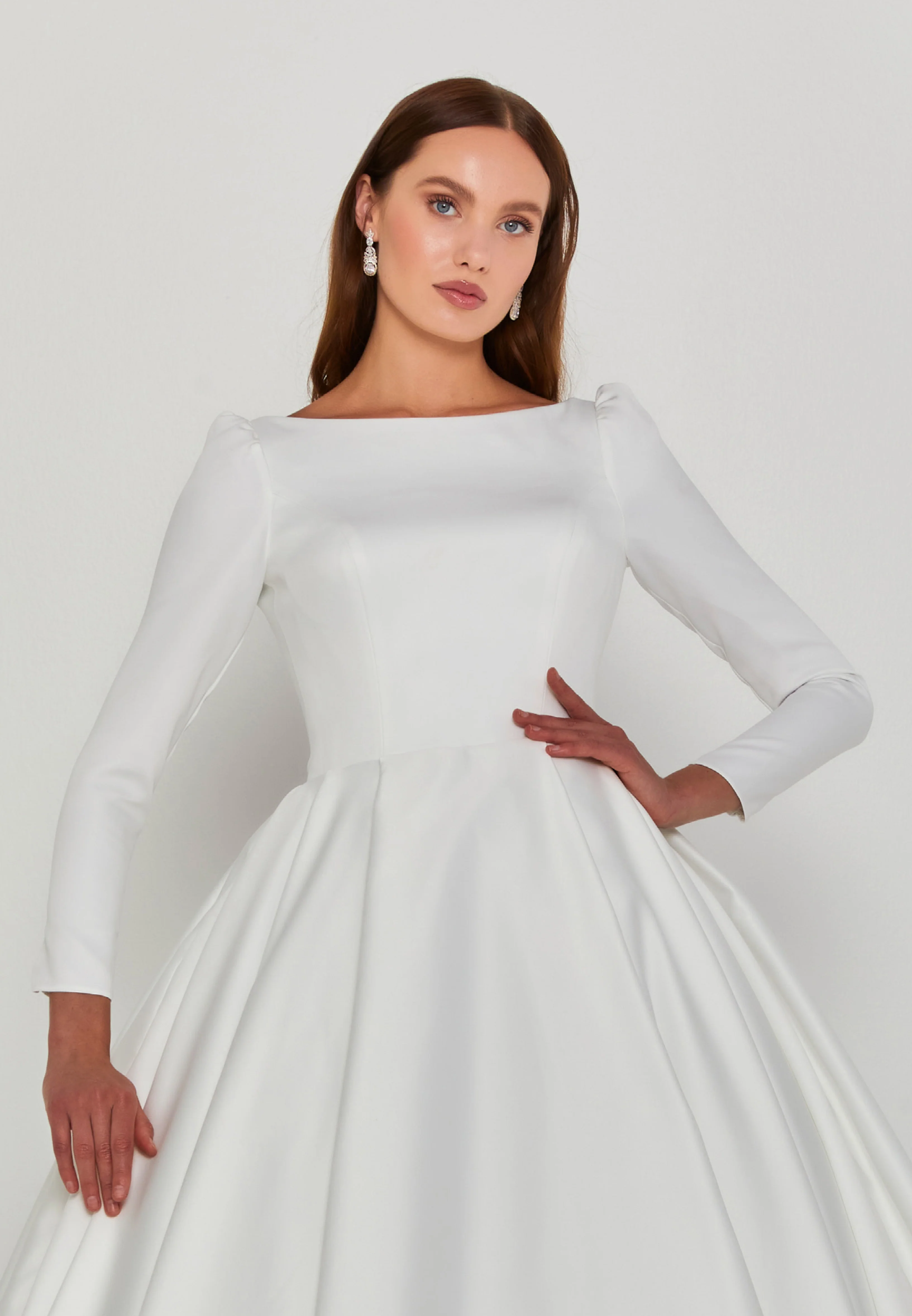 Long Sleeve Maxi Polyester Regular Wedding Dress sscsk003 - Image 6