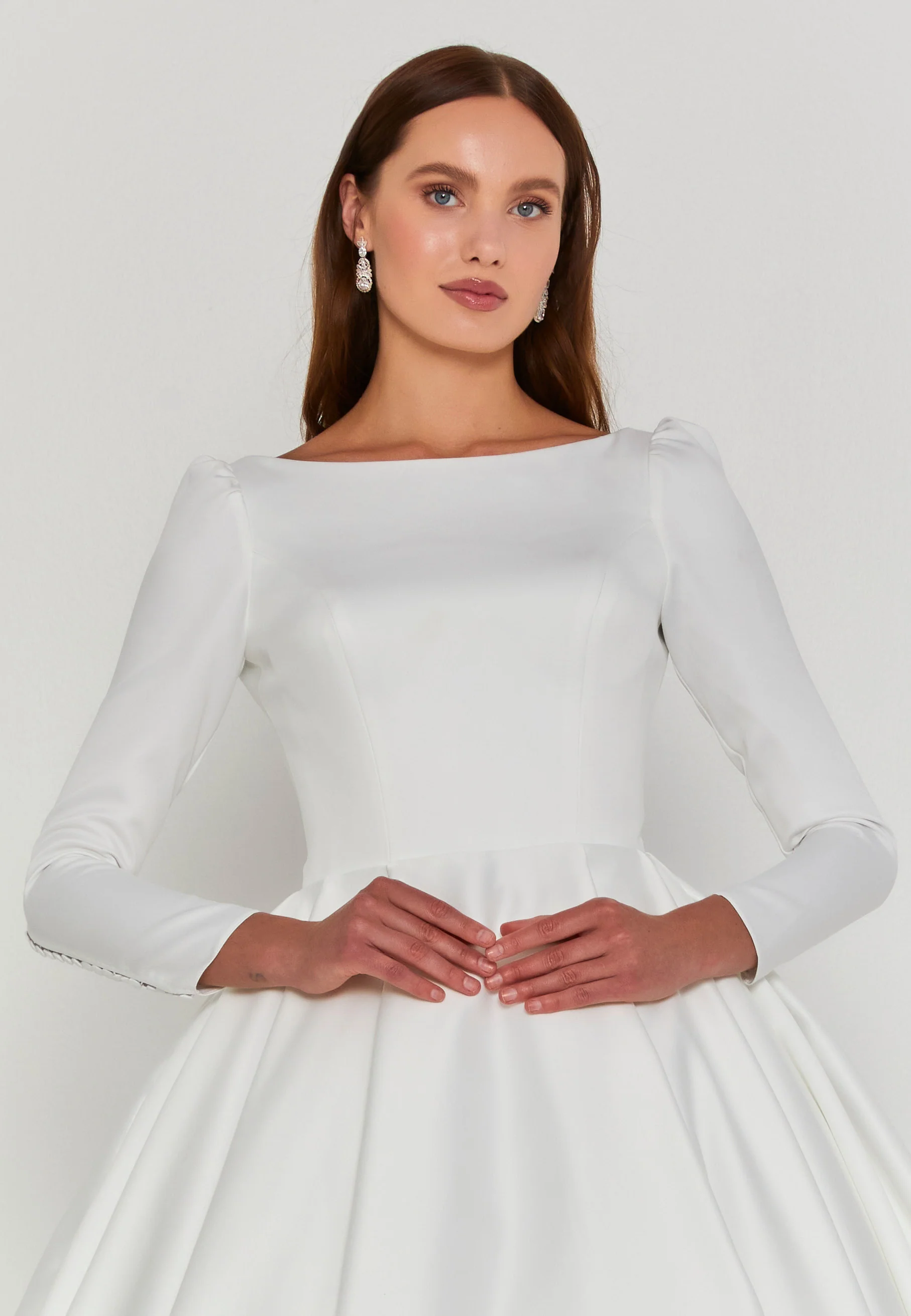 Long Sleeve Maxi Polyester Regular Wedding Dress sscsk003 - Image 7