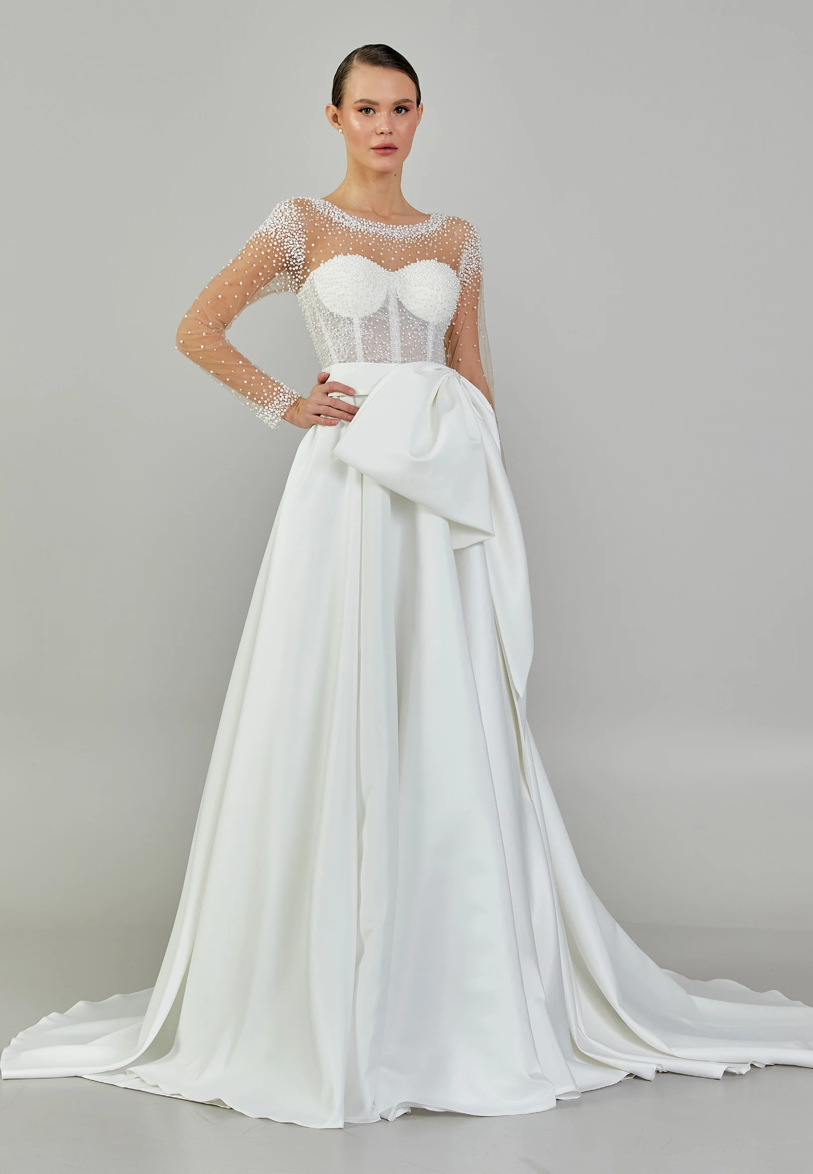 Long Sleeve Maxi Polyester Regular Wedding Dress vkr2016