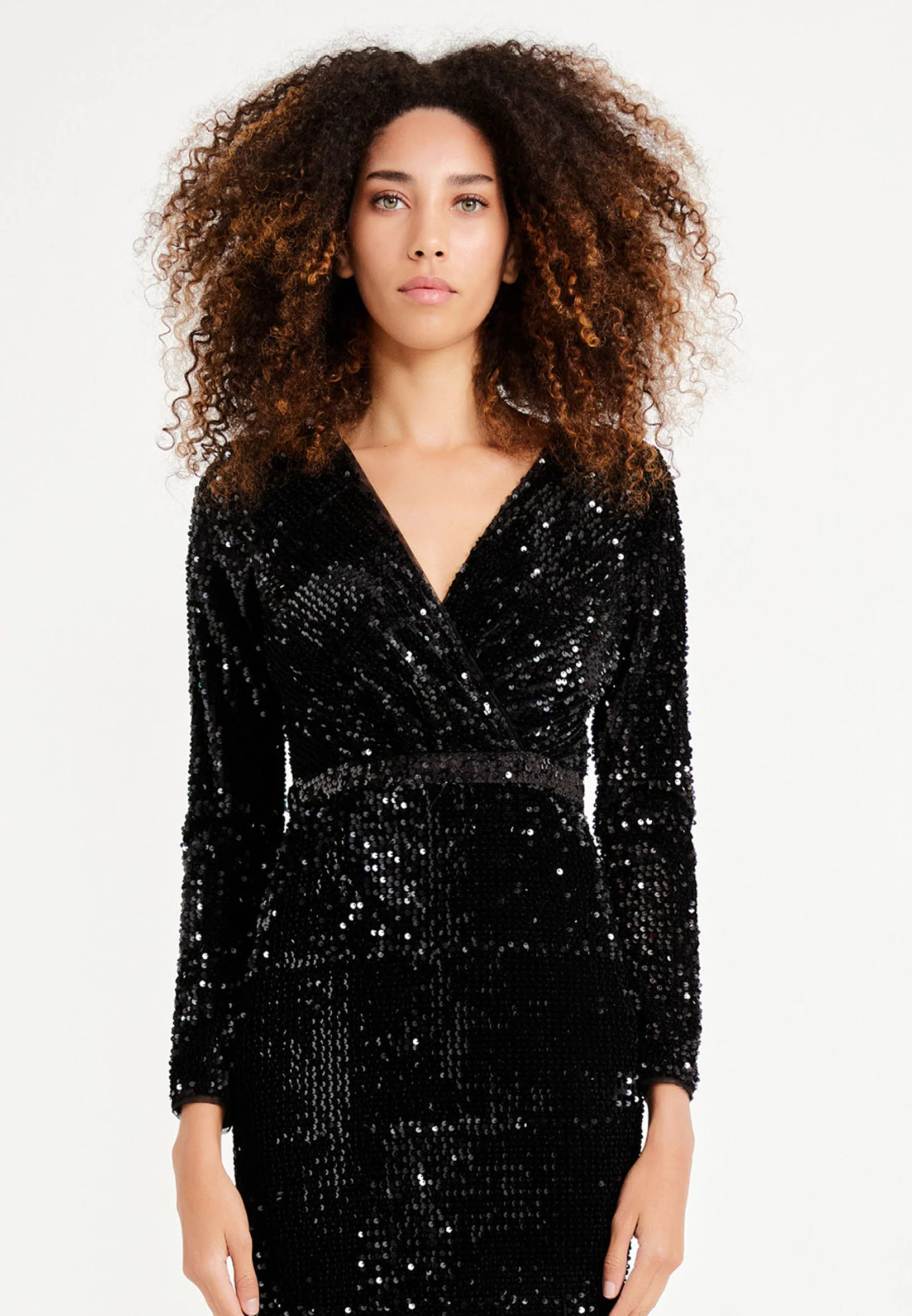 Long Sleeve Maxi Sequin Mermaid Regular Prom Dress frc4939 - Image 4