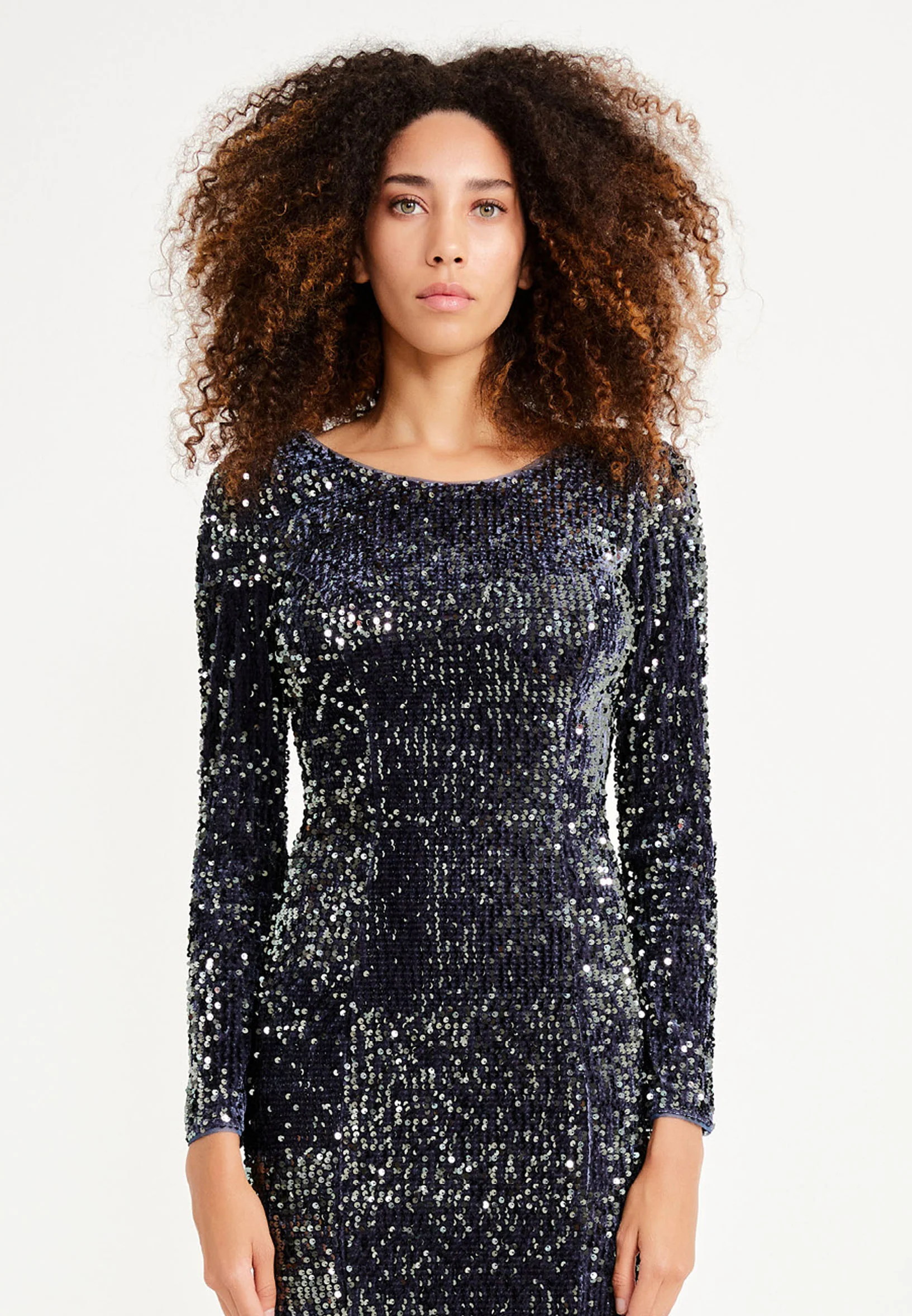 Long Sleeve Maxi Sequin Mermaid Regular Prom Dress oli7626 - Image 16