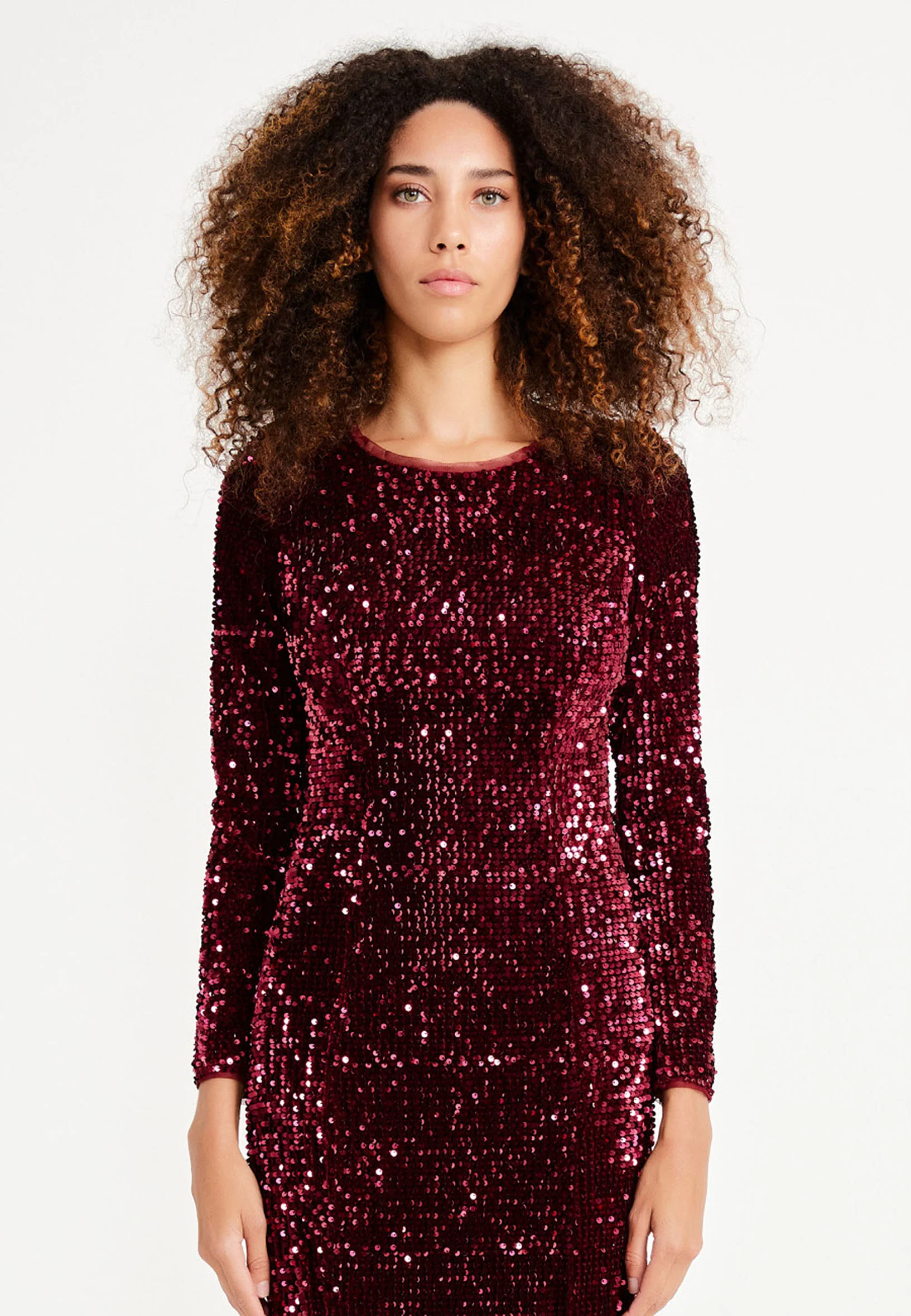 Long Sleeve Maxi Sequin Mermaid Regular Prom Dress oli7626 - Image 8