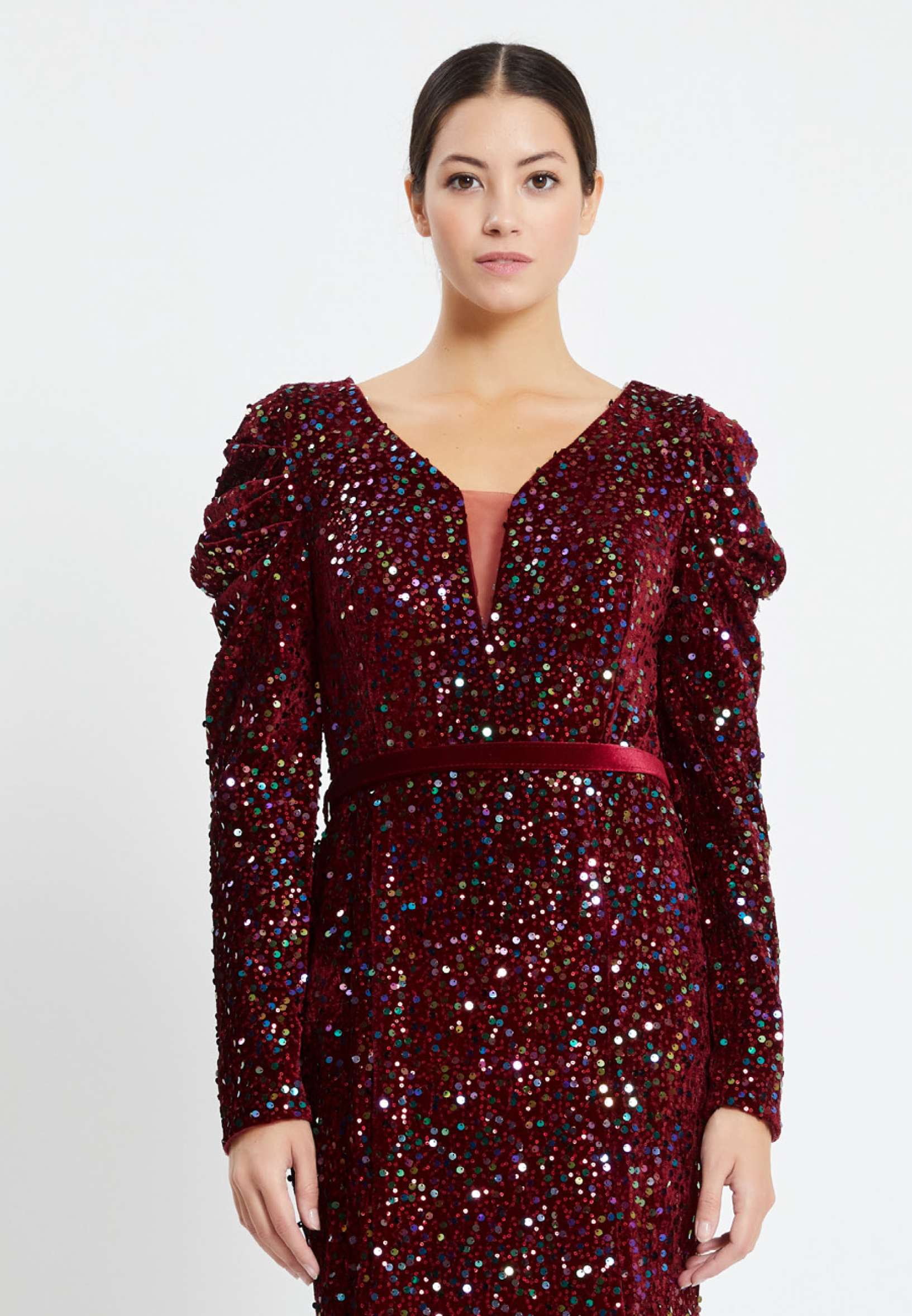Long Sleeve Maxi Sequin Mermaid Regular Prom Dress pnl6949 - Image 12