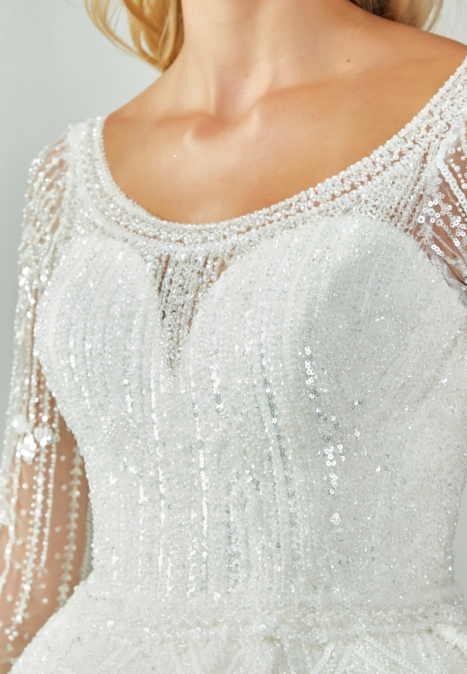 Long Sleeve Maxi Sequin Regular Wedding Dress abb2301246 - Image 4