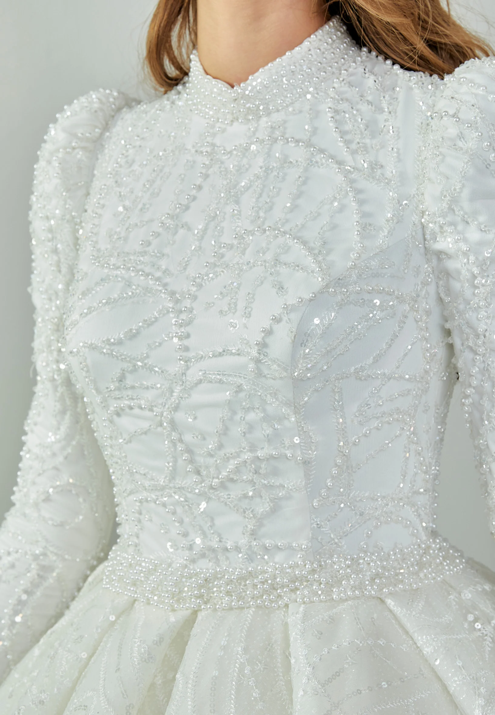 Long Sleeve Maxi Sequin Regular Wedding Dress abb23039 - Image 4