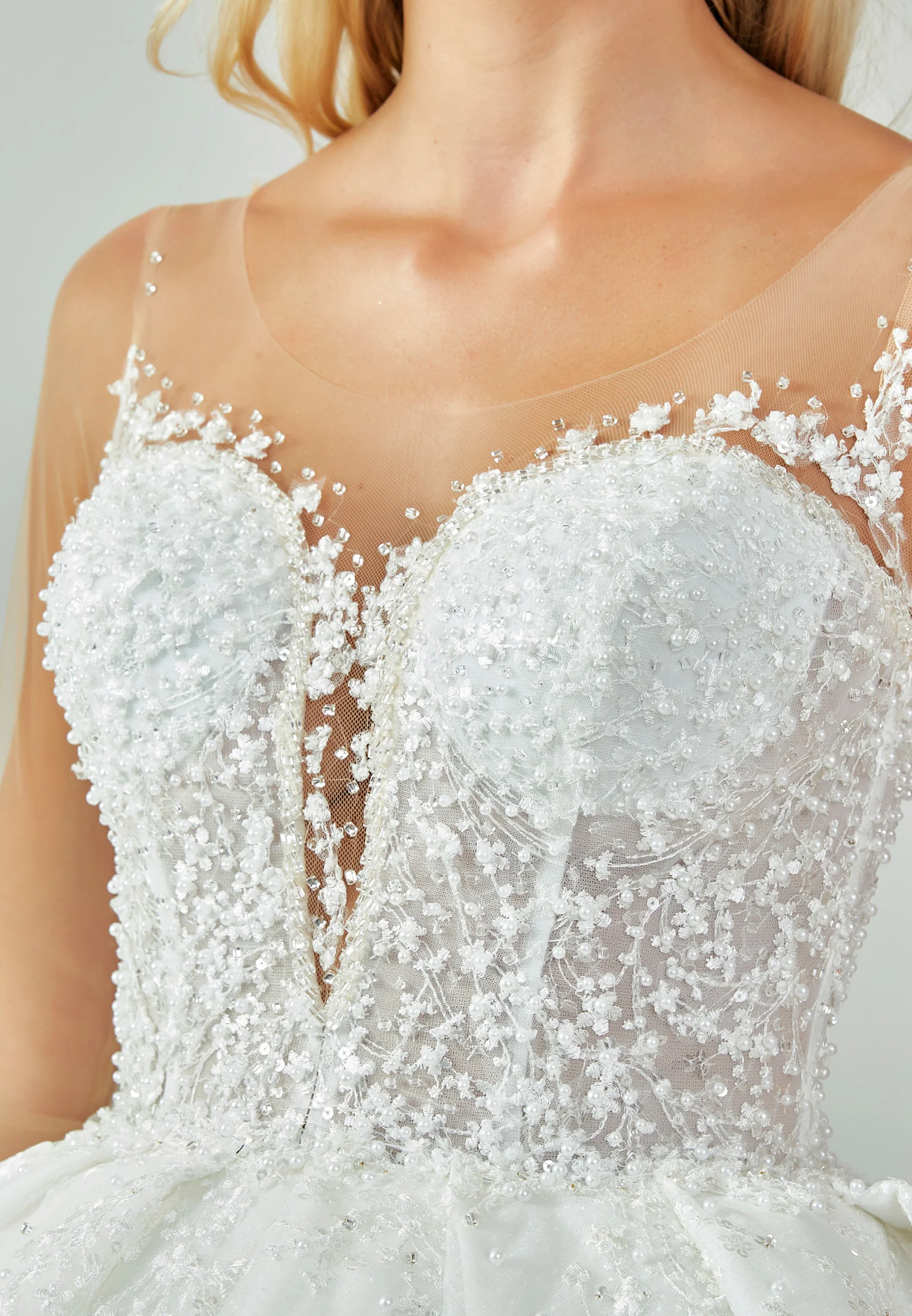 Long Sleeve Maxi Sequin Regular Wedding Dress abb23045 - Image 4