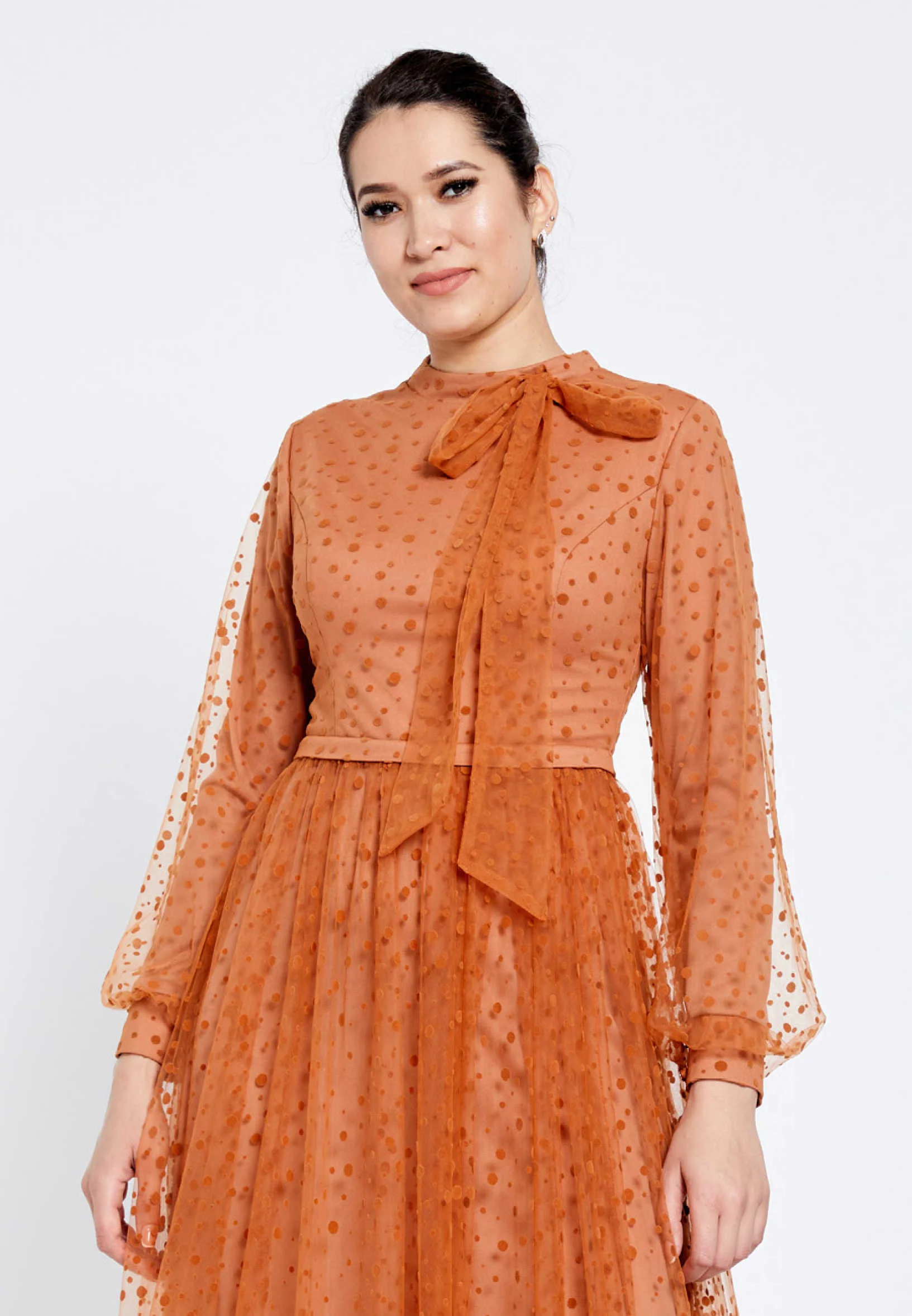 Long Sleeve Maxi Tulle A - Line Regular Evening Dress efl20243 - Image 8