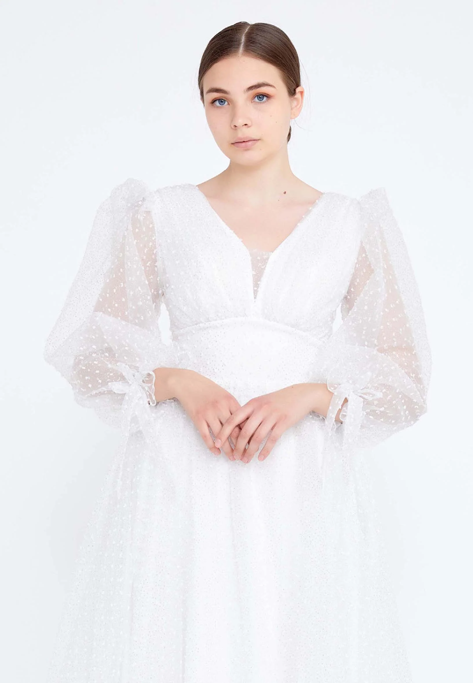 Long Sleeve Maxi Tulle A - Line Regular Prom Dress rmn3083s - Image 28
