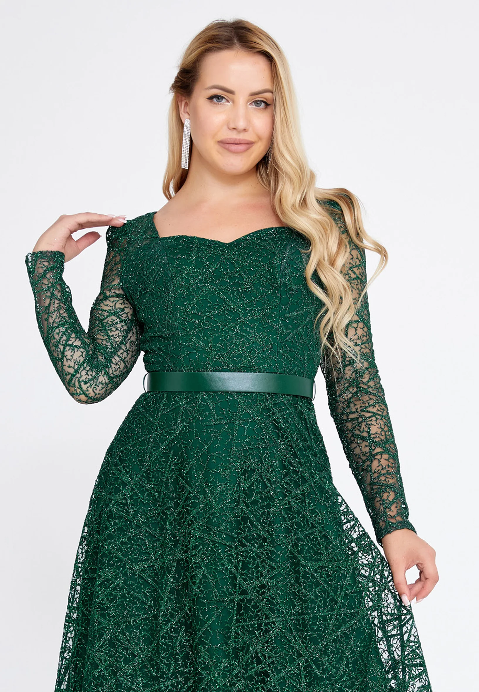 Long Sleeve Maxi Tulle Column Regular Prom Dress bql2424 - Image 8