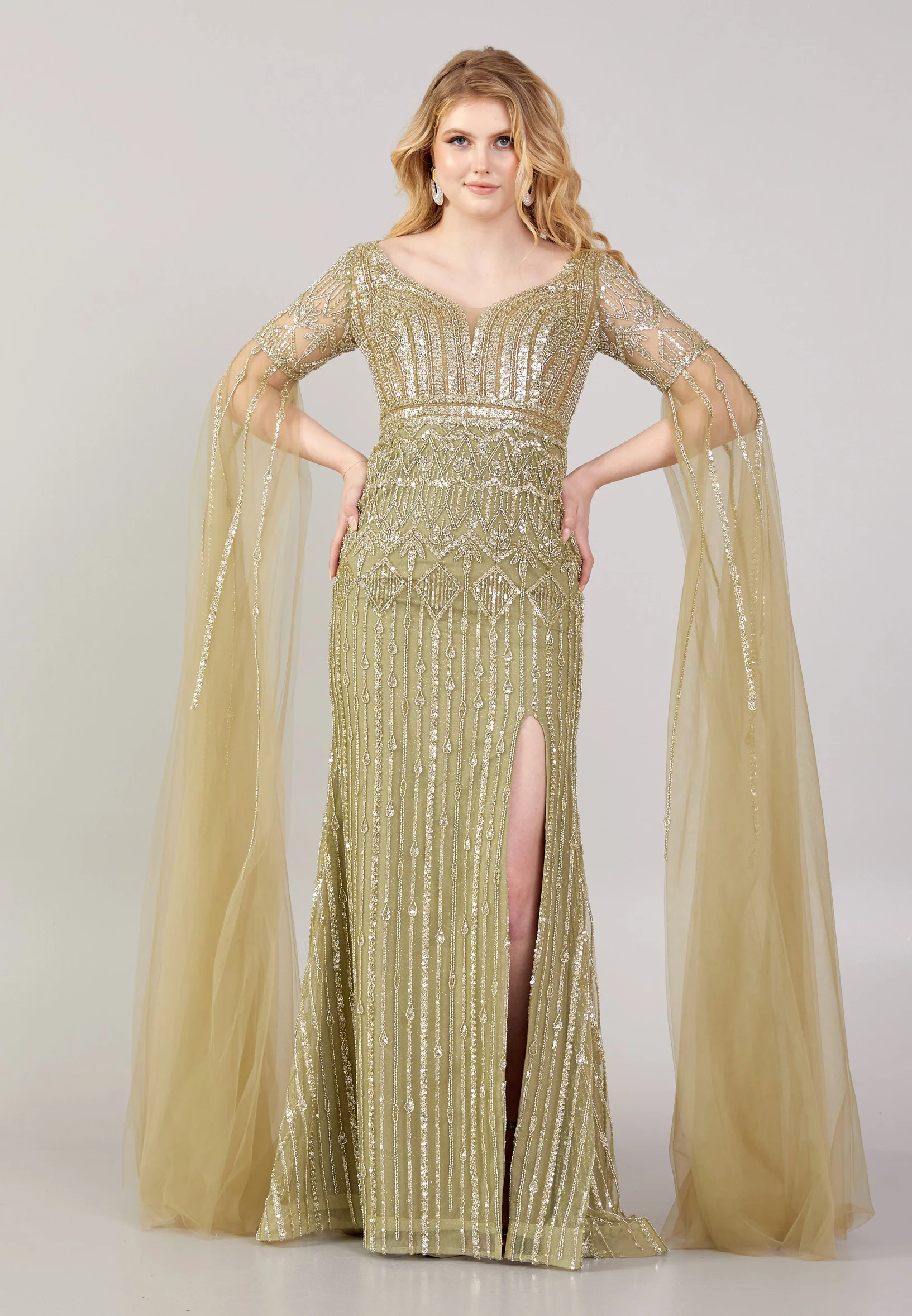 Long Sleeve Maxi Tulle Mermaid Regular Wedding Guest Dress mti030112 - Image 5