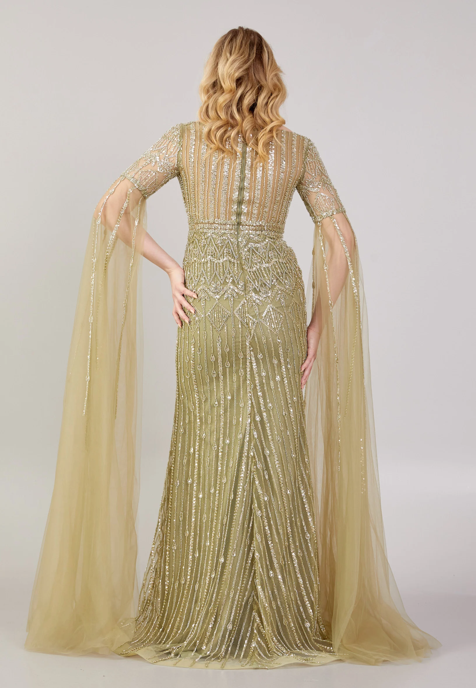 Long Sleeve Maxi Tulle Mermaid Regular Wedding Guest Dress mti030112 - Image 6