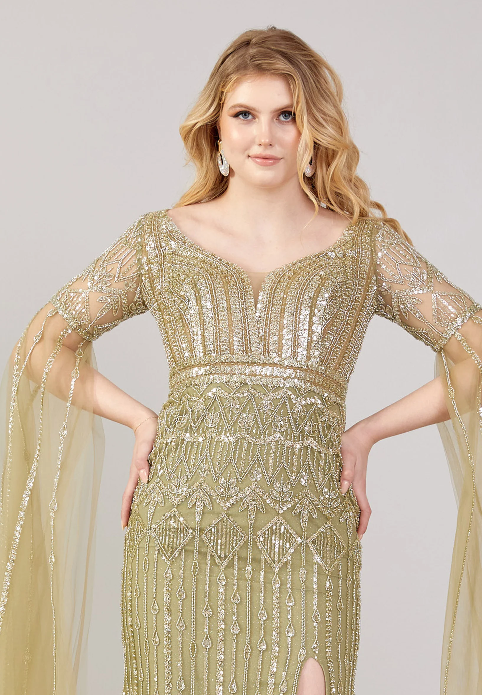 Long Sleeve Maxi Tulle Mermaid Regular Wedding Guest Dress mti030112 - Image 8
