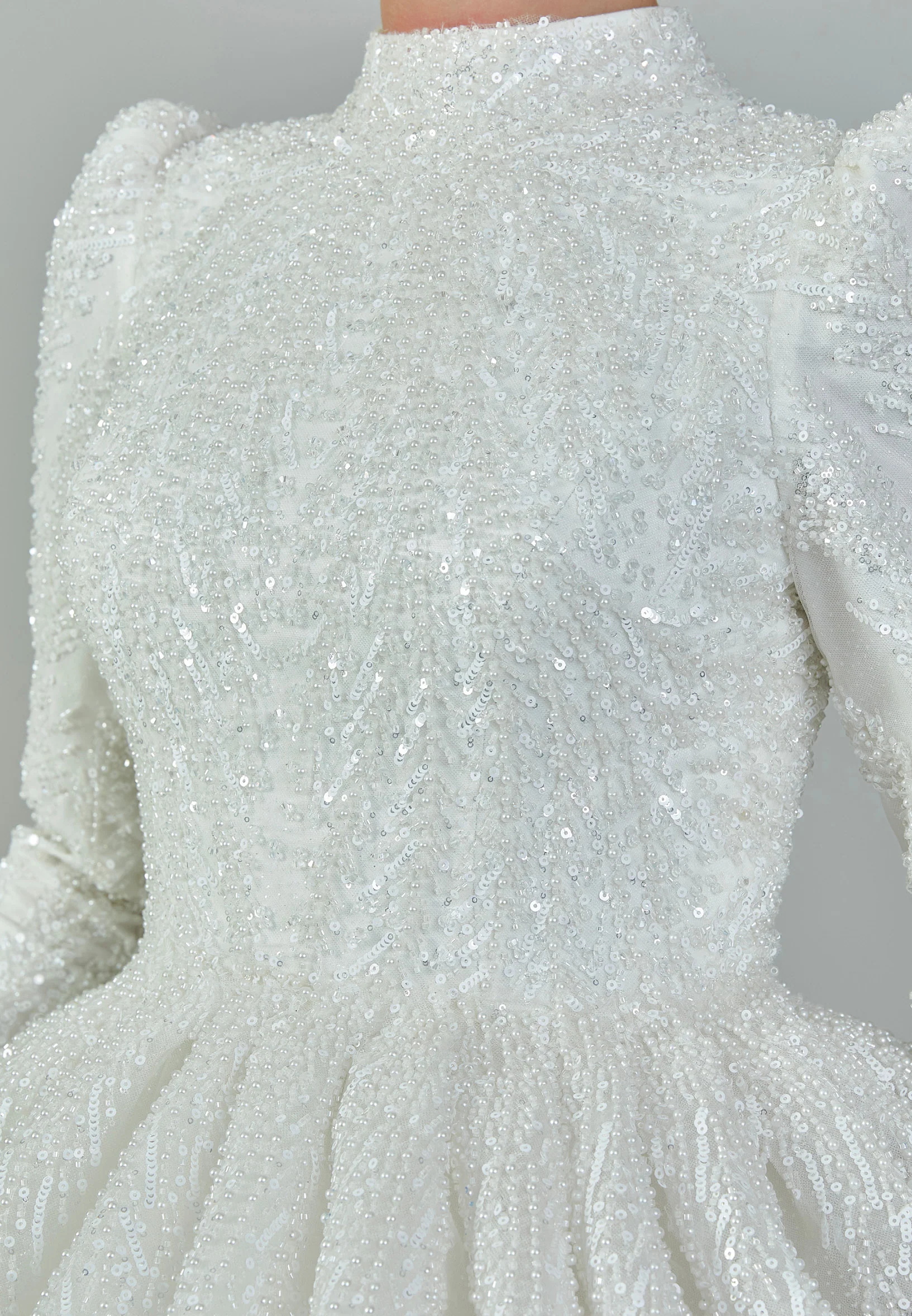 Long Sleeve Maxi Tulle Plus Size Wedding Dress blv27000 - Image 4