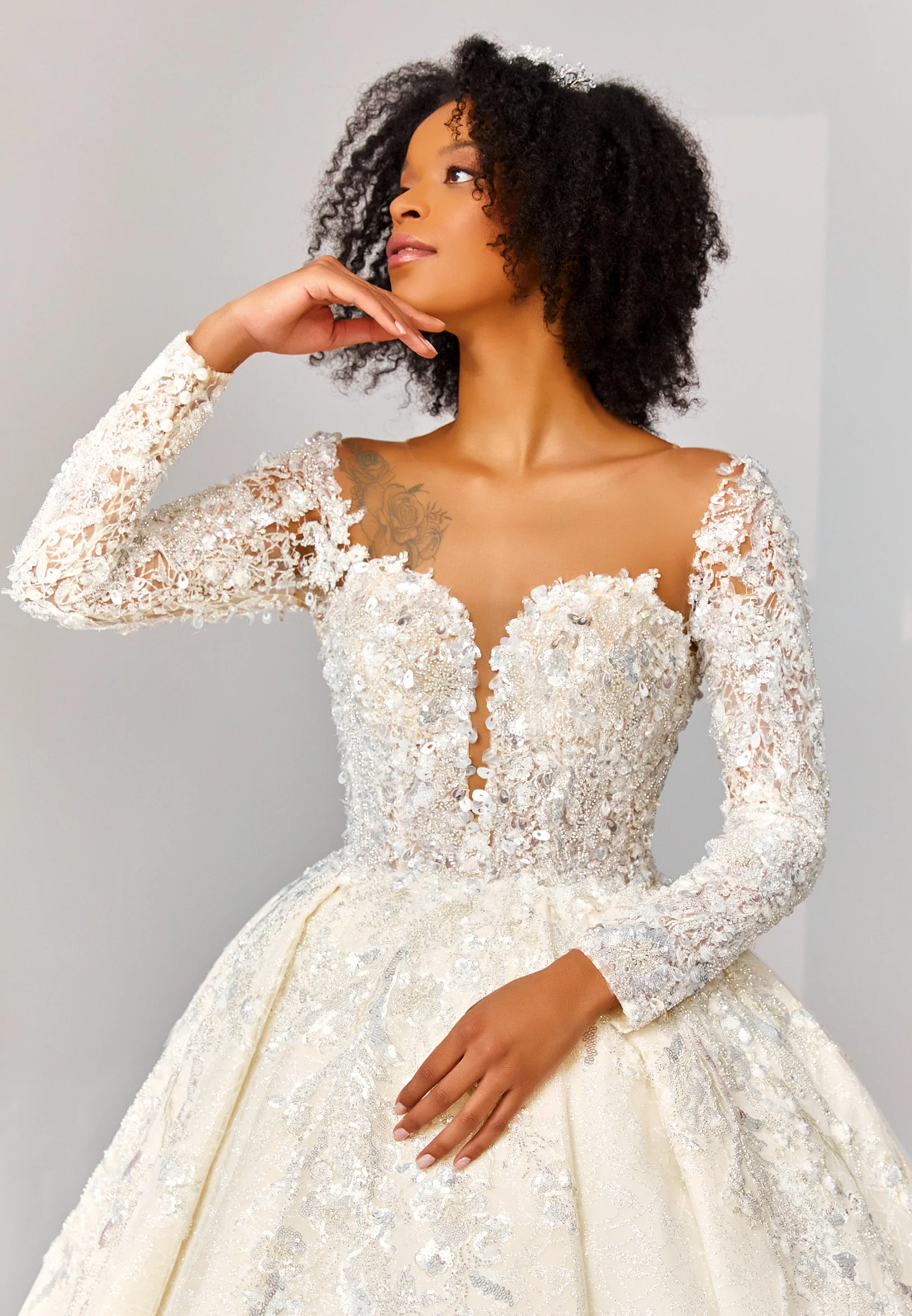 Long Sleeve Maxi Tulle Regular Wedding Dress abb22023 - Image 2