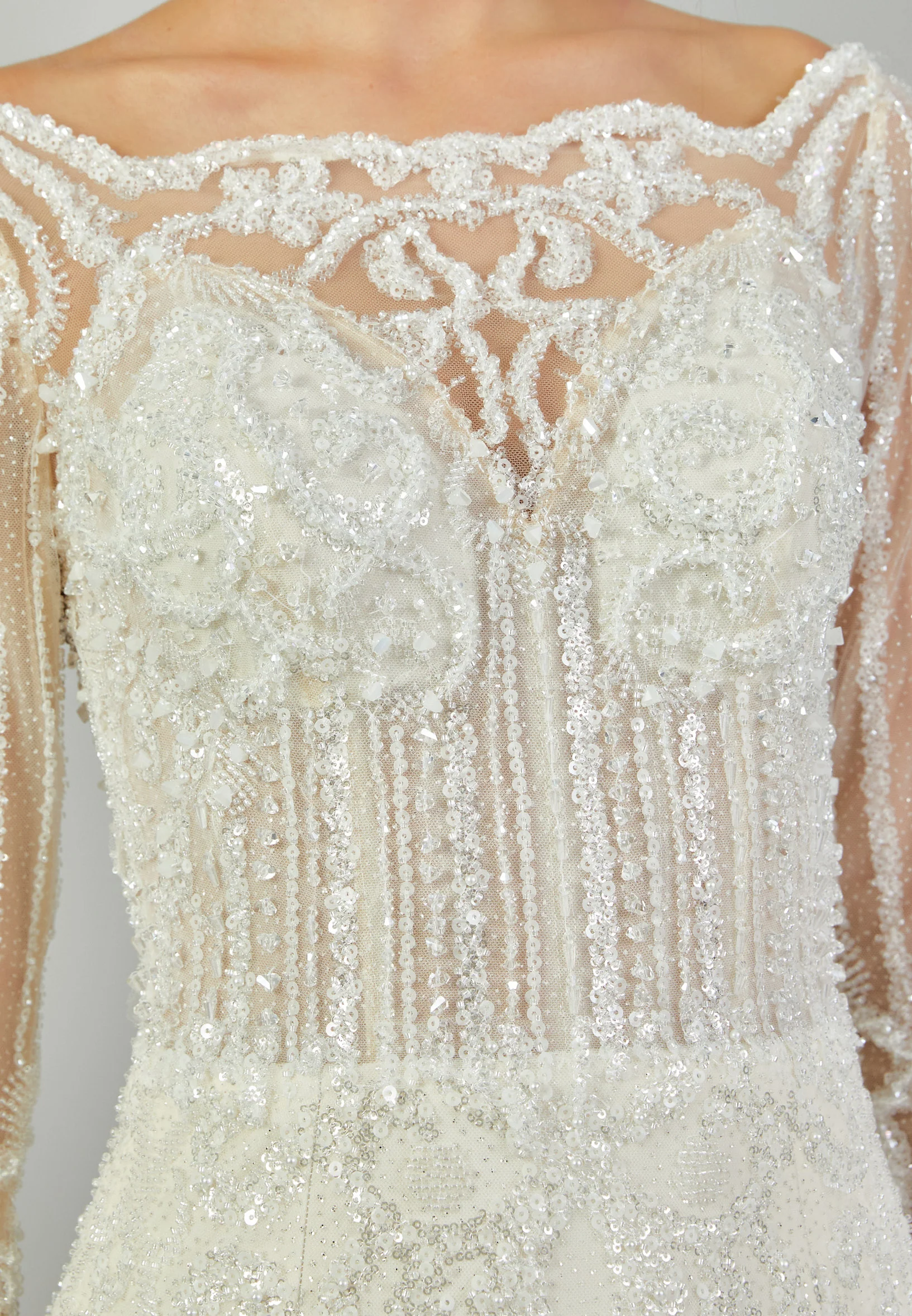 Long Sleeve Maxi Tulle Regular Wedding Dress abb24026 - Image 4