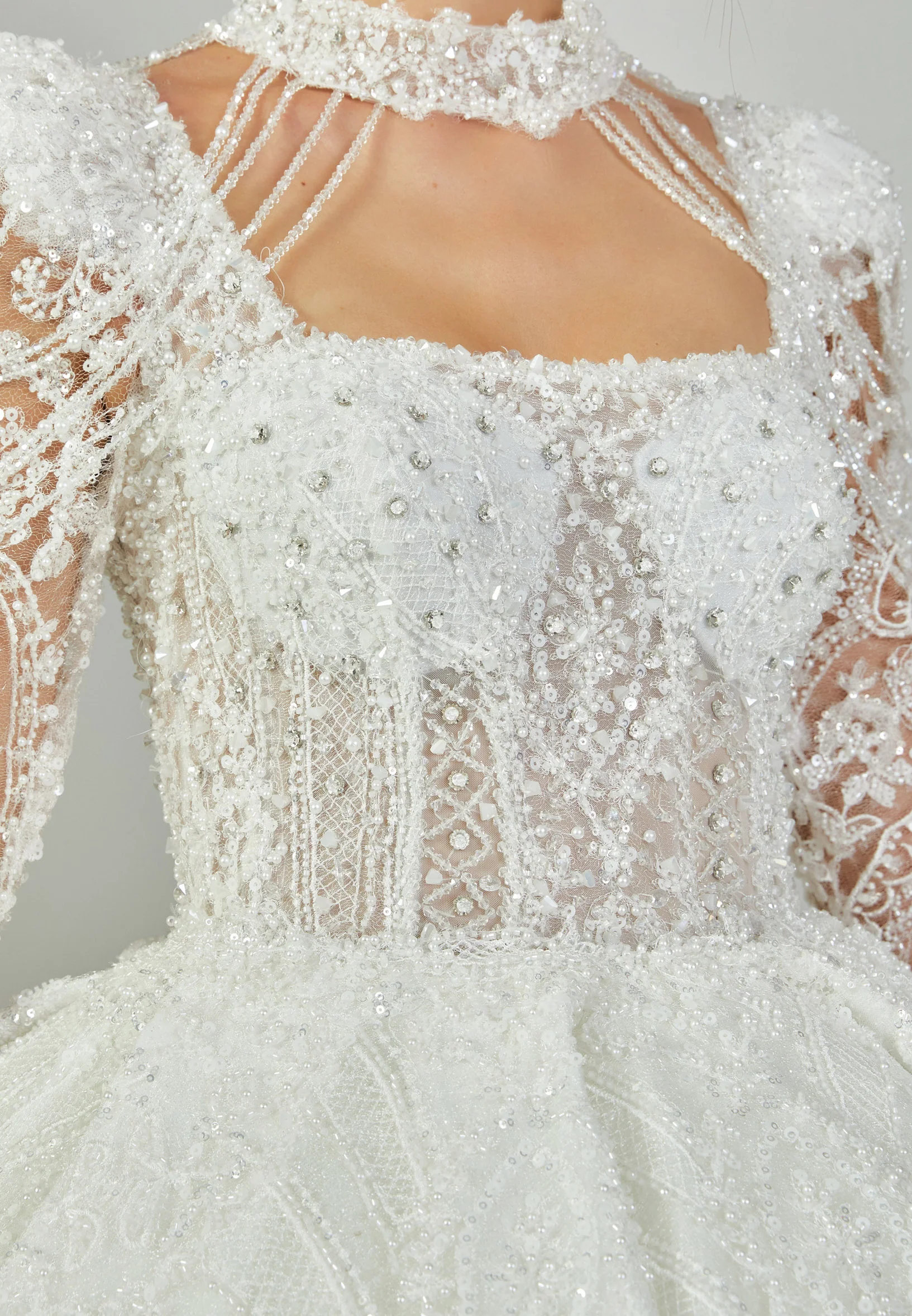 Long Sleeve Maxi Tulle Regular Wedding Dress abb24027 - Image 4
