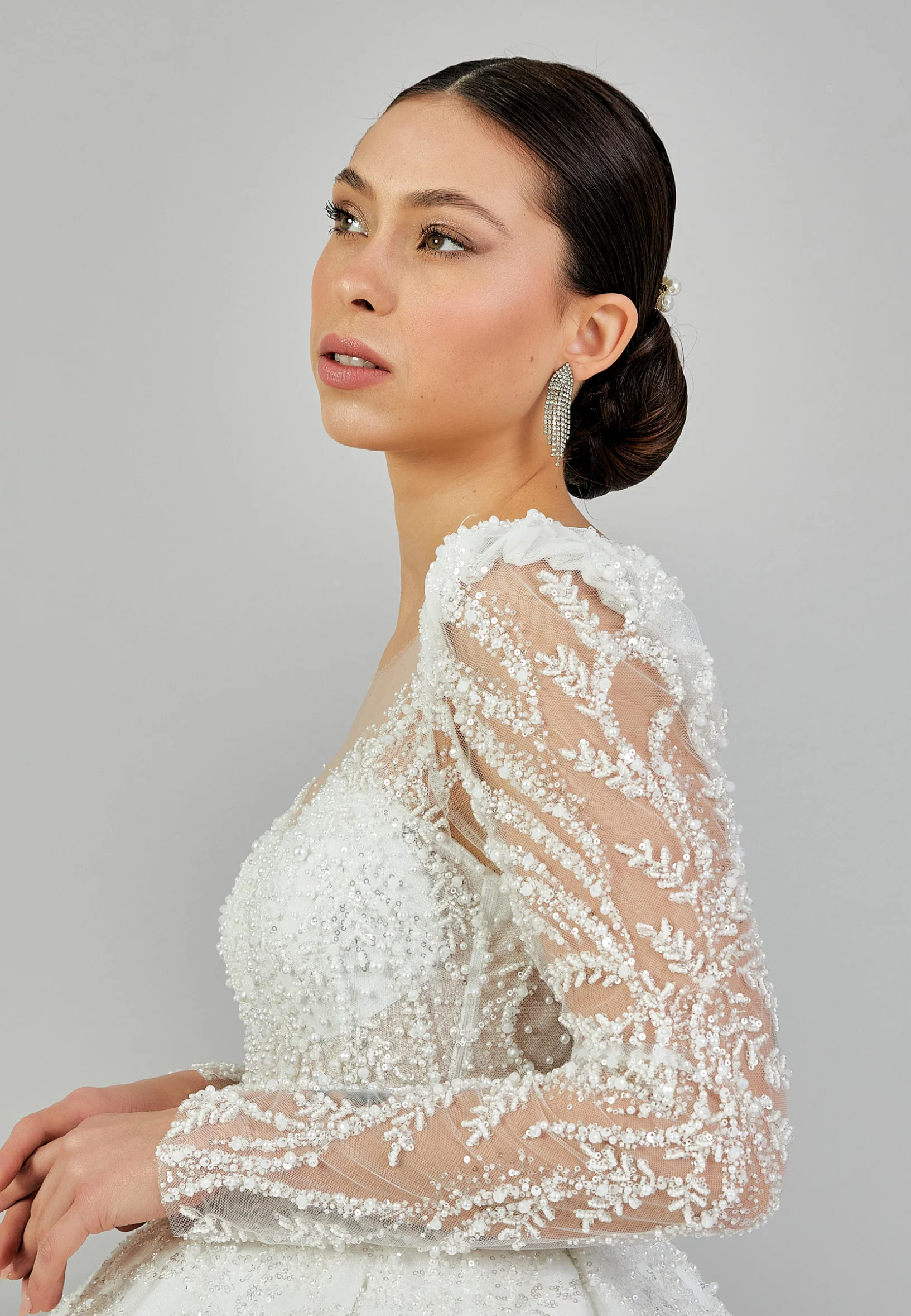 Long Sleeve Maxi Tulle Regular Wedding Dress abb2403040 - Image 2