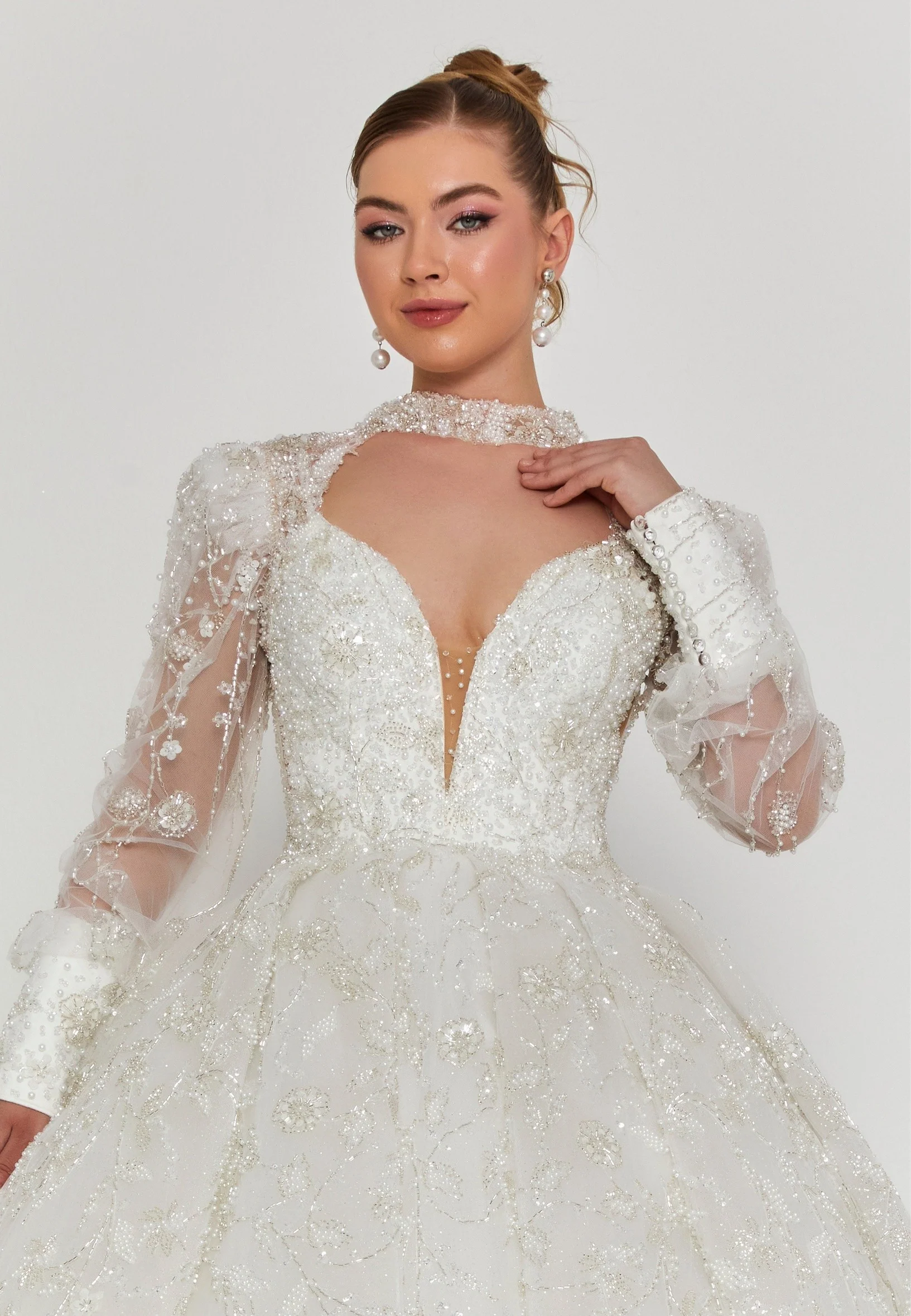 Long Sleeve Maxi Tulle Regular Wedding Dress abb25002 - Image 7