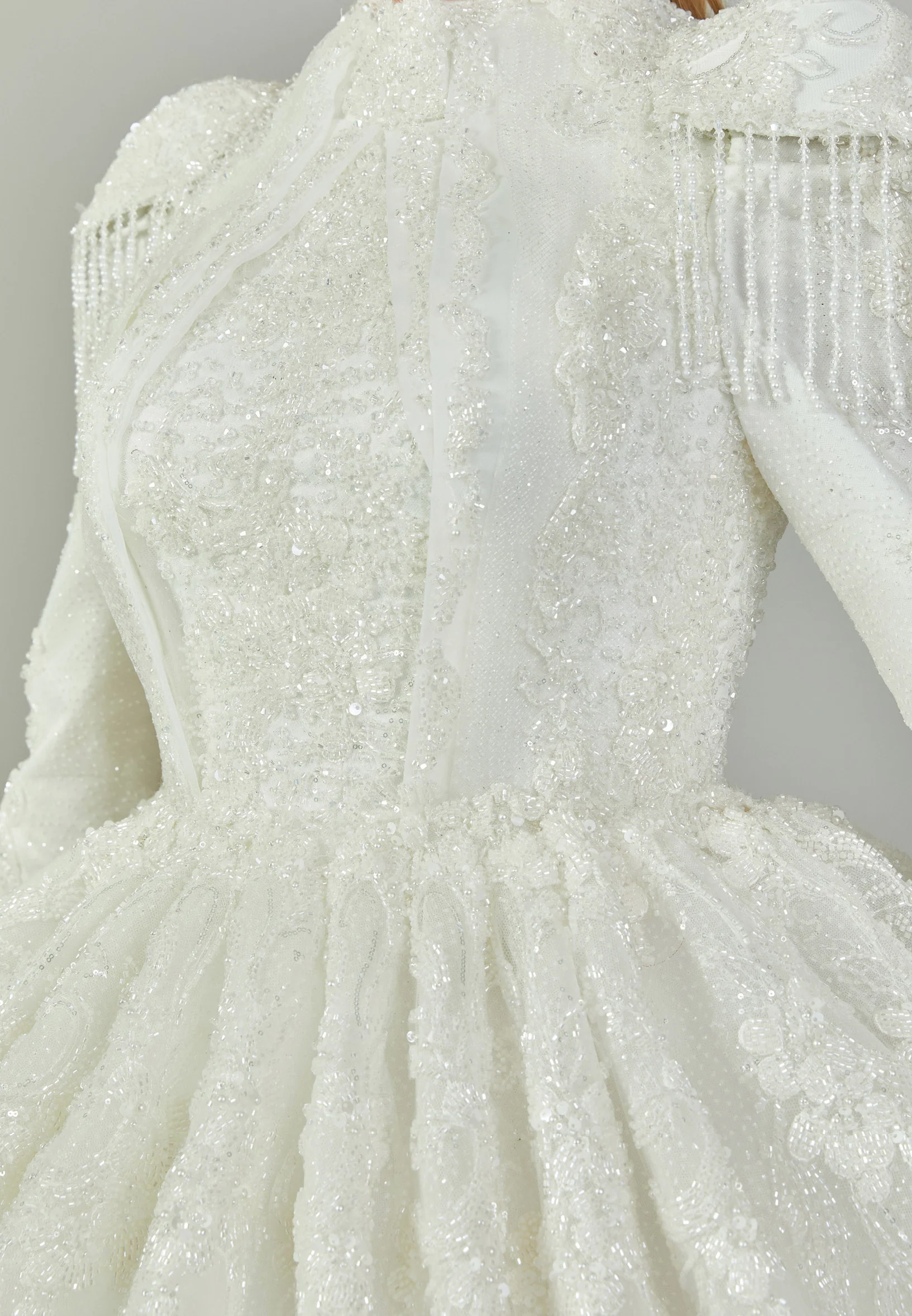 Long Sleeve Maxi Tulle Regular Wedding Dress blv27007 - Image 4