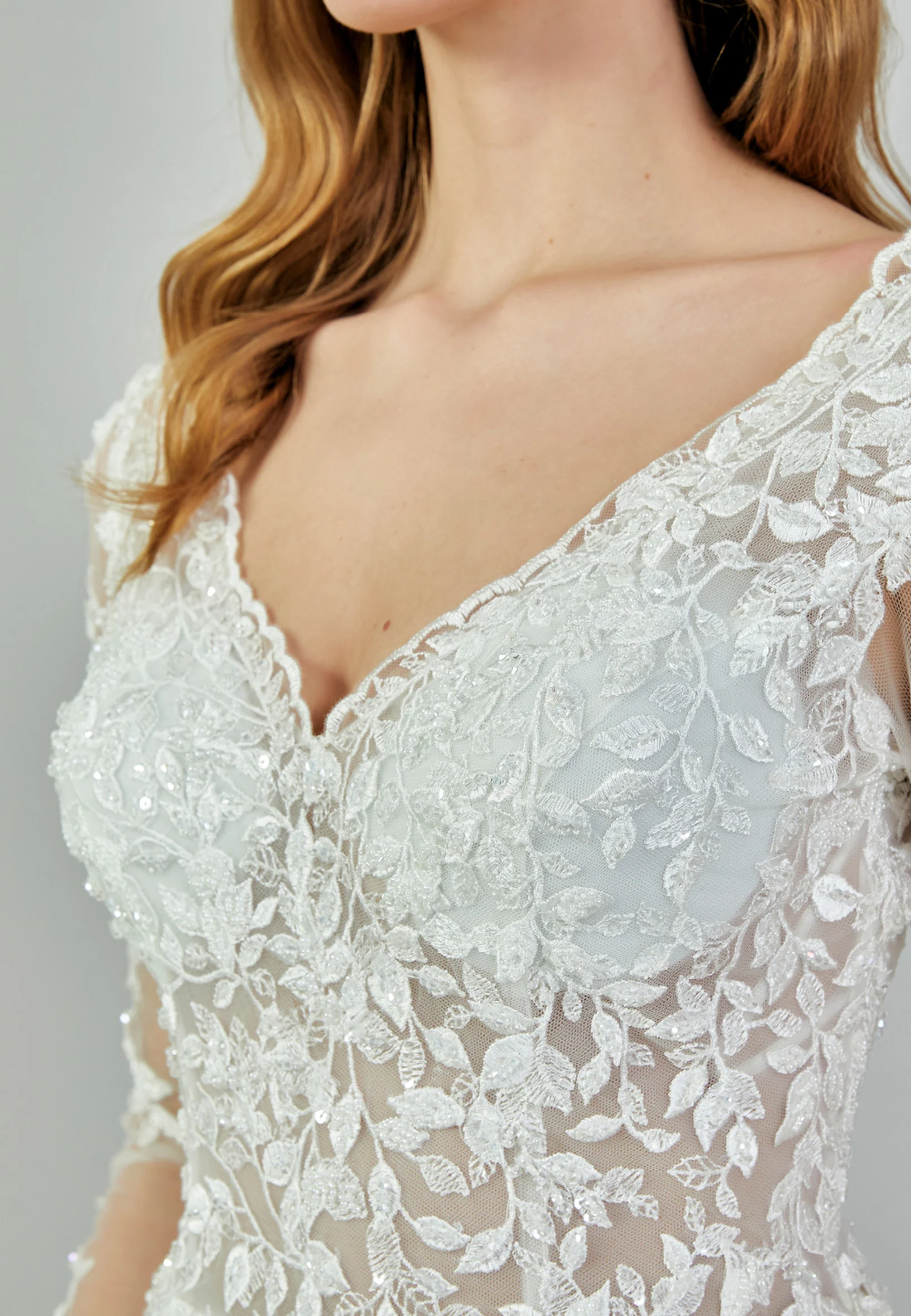 Long Sleeve Maxi Tulle Regular Wedding Dress rlb1093-1 - Image 4